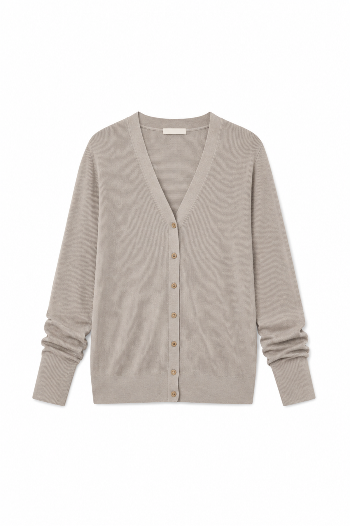 Feather Weight Ribbed V-Neck Slim Cardigan