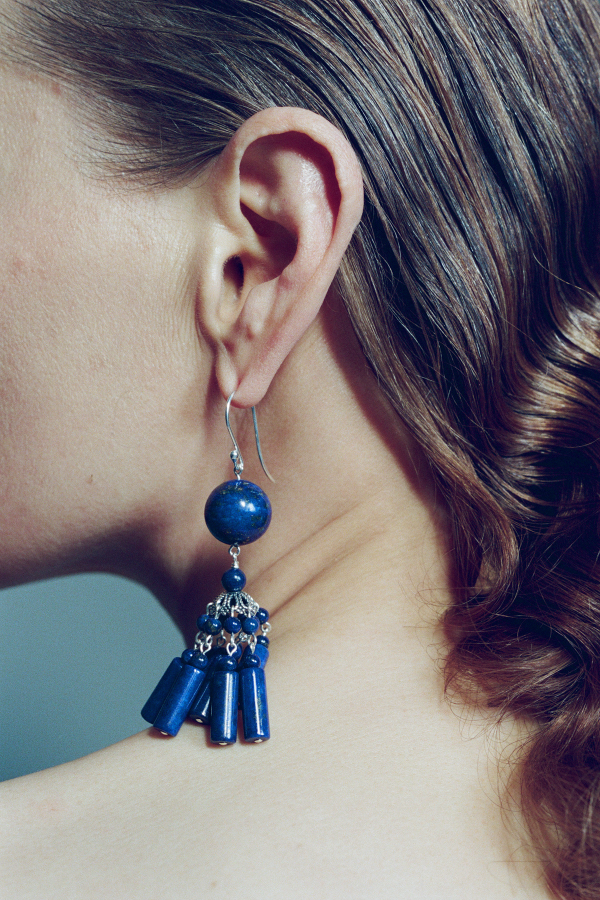 Flamenco Earrings in Lapis