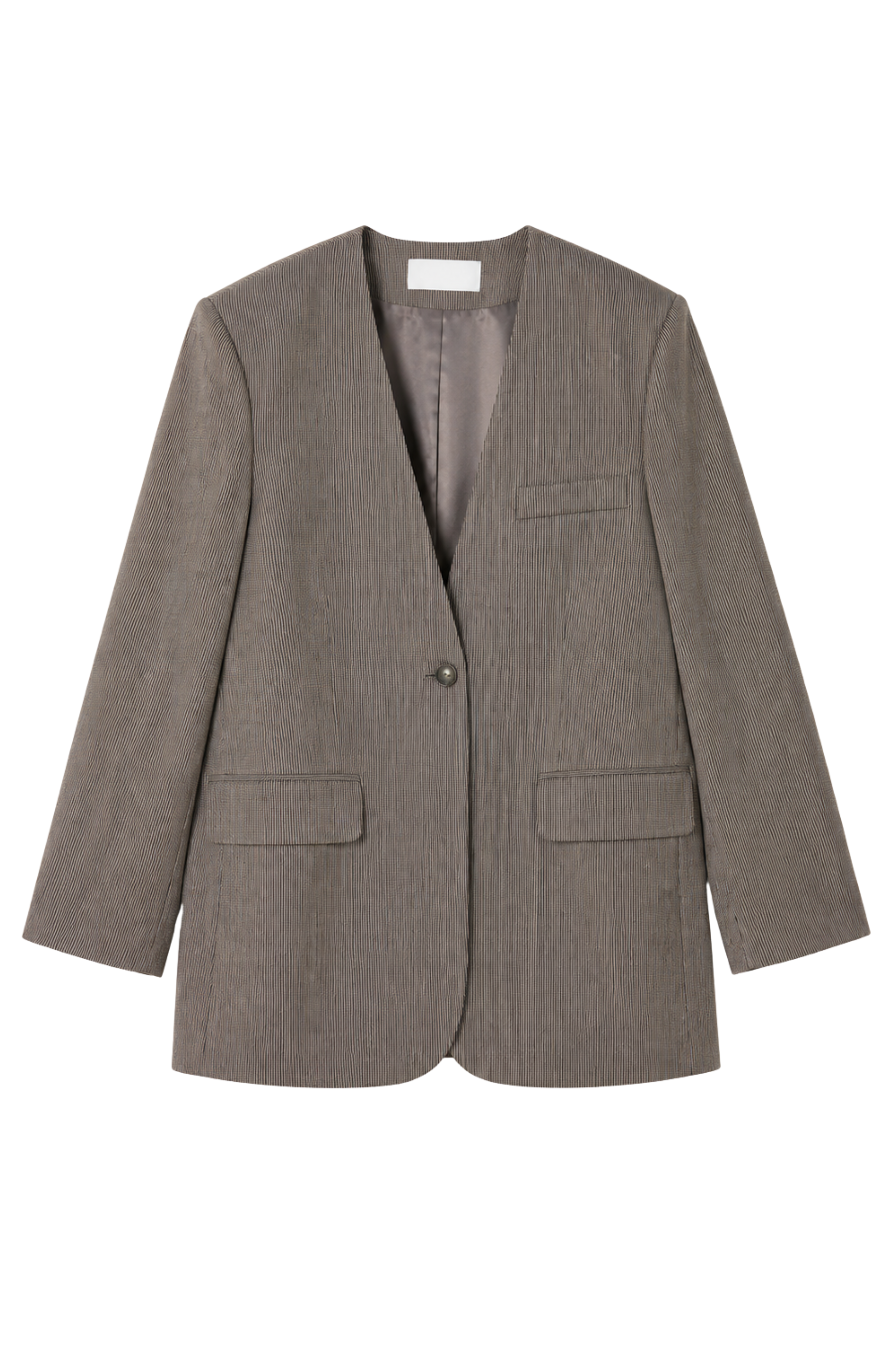 Stripe Collarless Blazer