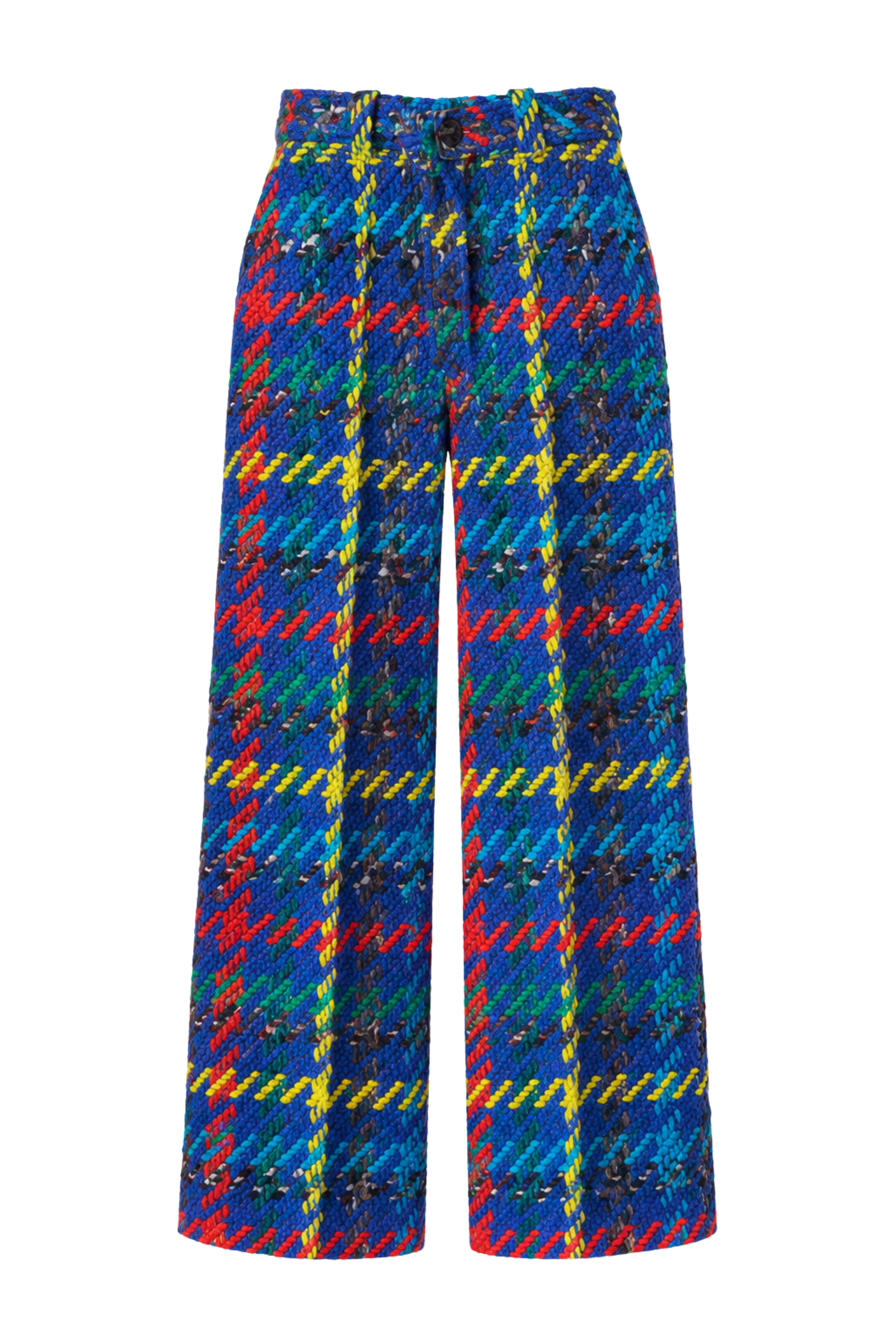 Crayon Tweed Wide Leg Flat Front Trouser