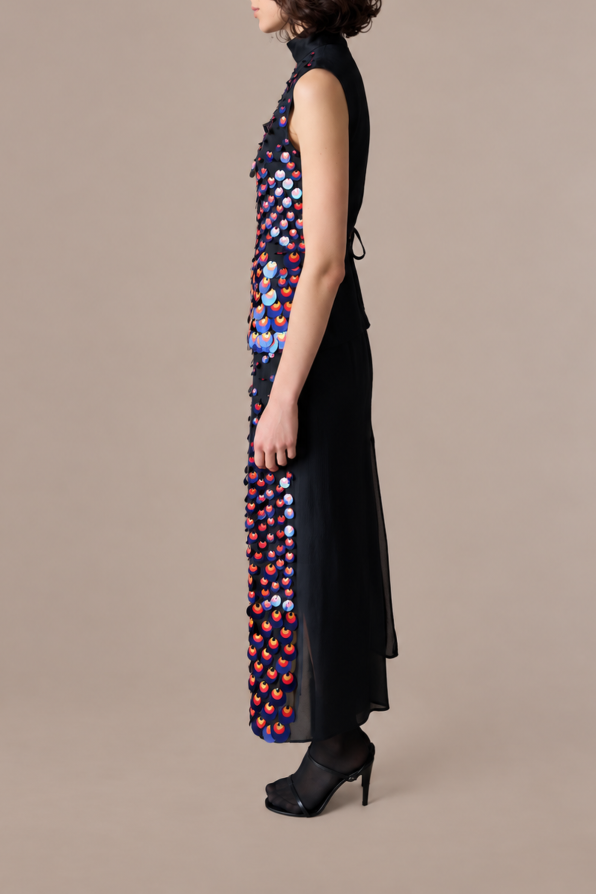 Silk Embellished Pencil Skirt