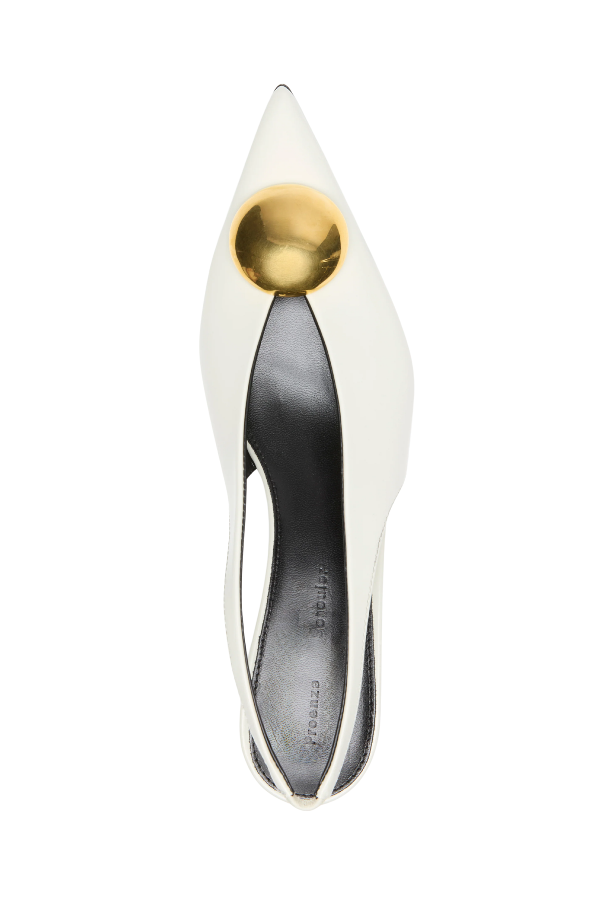 Dome Slash Slingbacks in Polished Calf Ivory