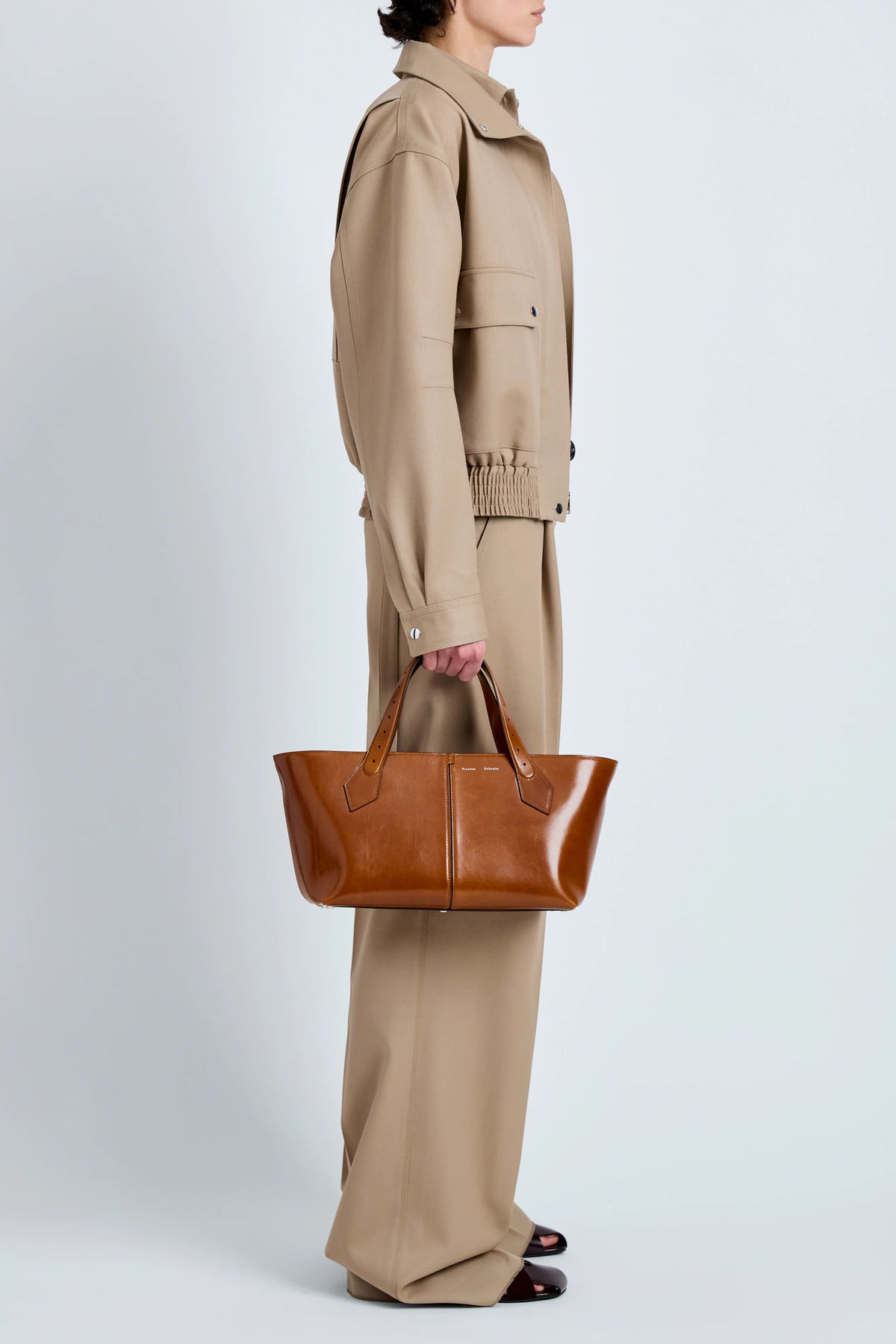 East West Chelsea Tote in Soft Veg Calf Saddle