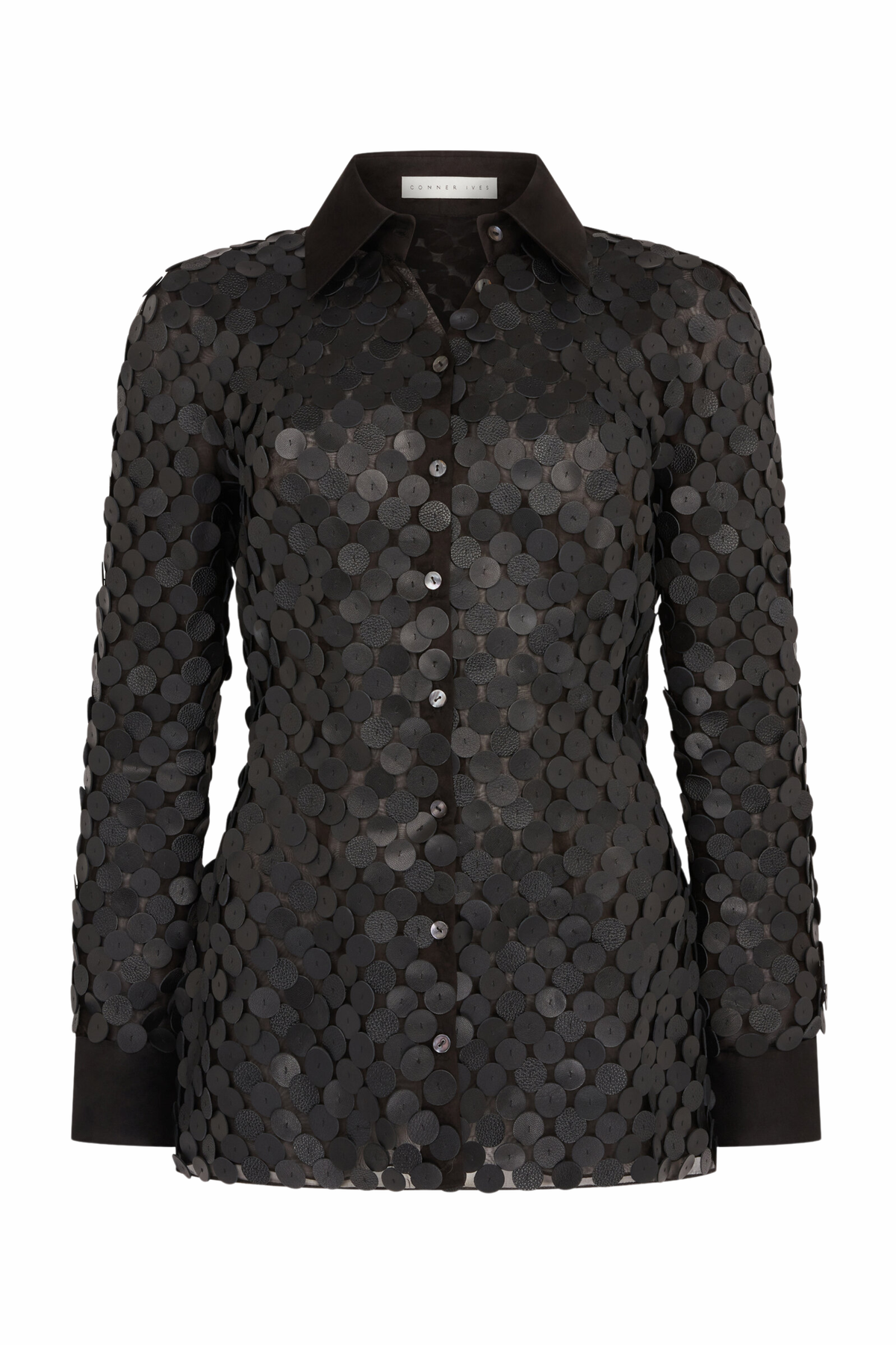 Demi-Couture Reconstituted Leather Paillette Shirt