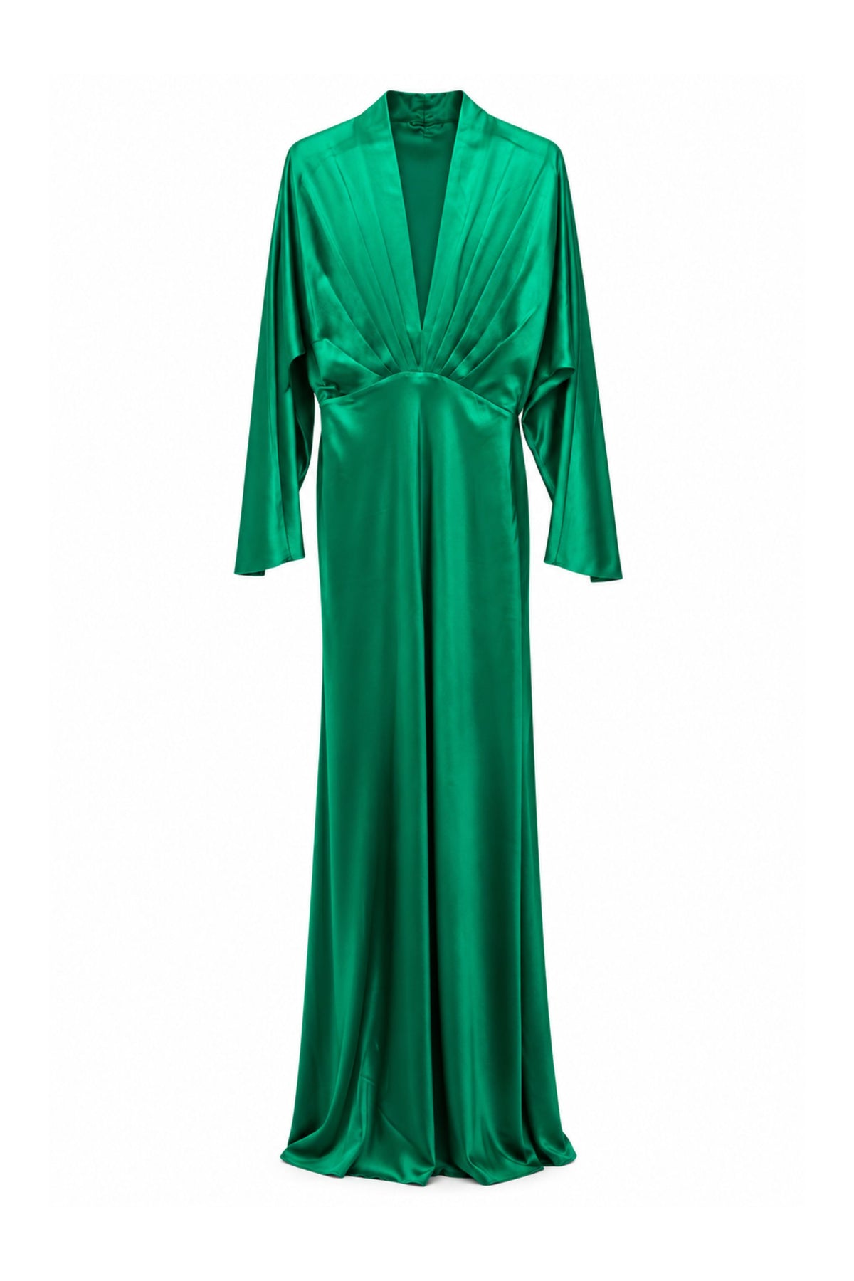 Silk Satin Deep V-Neck Dress