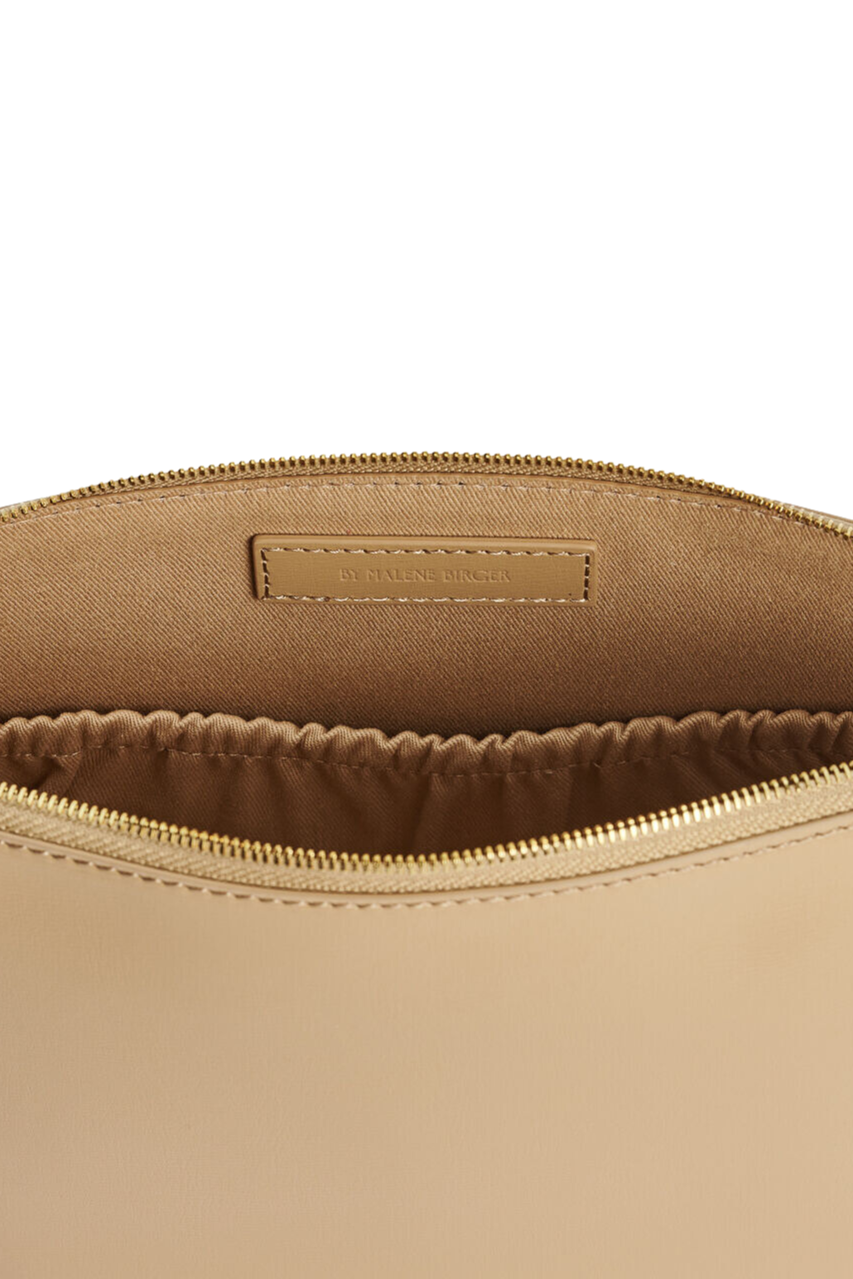 BY MALENE BIRGER Aya Medium Beige Travel Leather Makeup Pouch