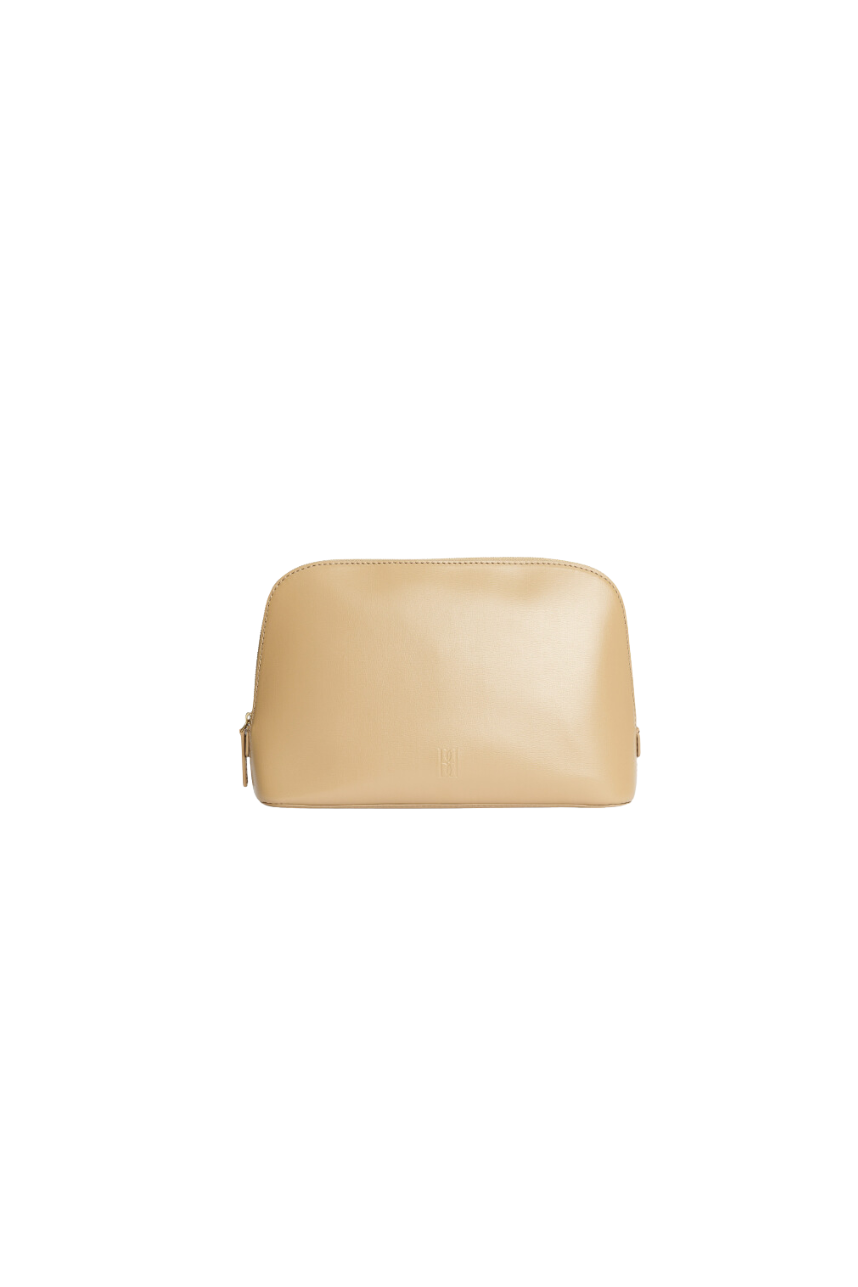 BY MALENE BIRGER Aya Small Beige Leather Makeup Pouch