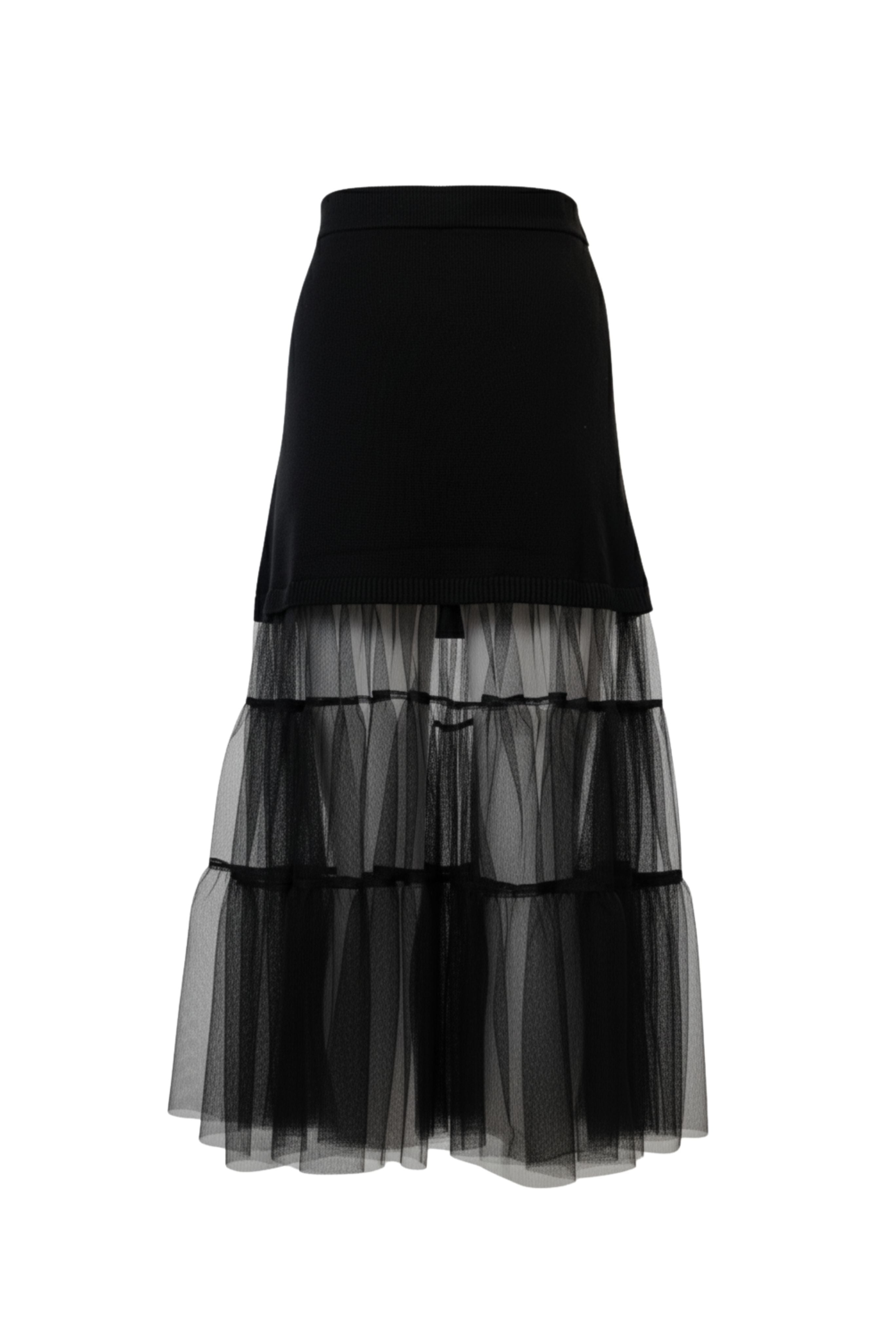Seraphine Solid Knit Tulle Skirt