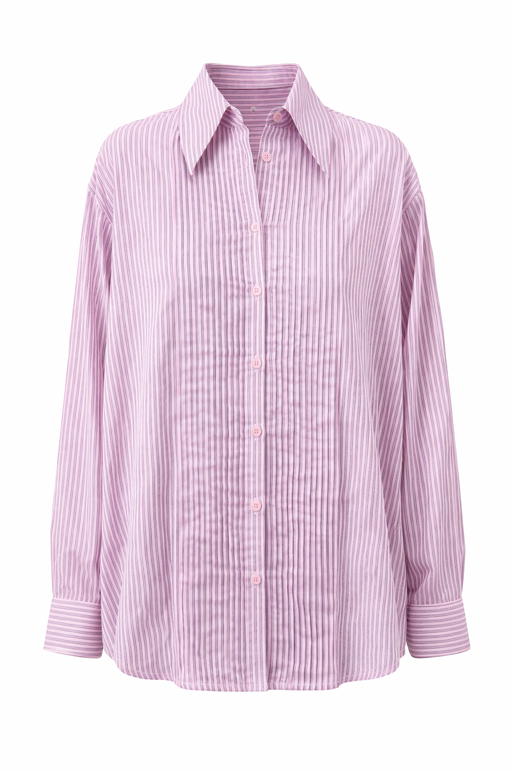 Ultra Light Silk Tencel Striped Pintucked Shirt