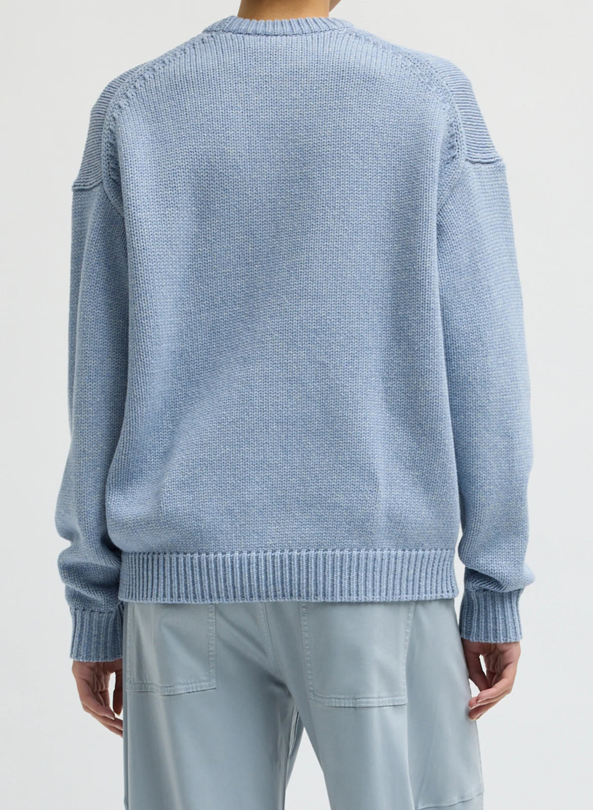 Cotton Wool Crewneck Easy Pullover - Baby Blue