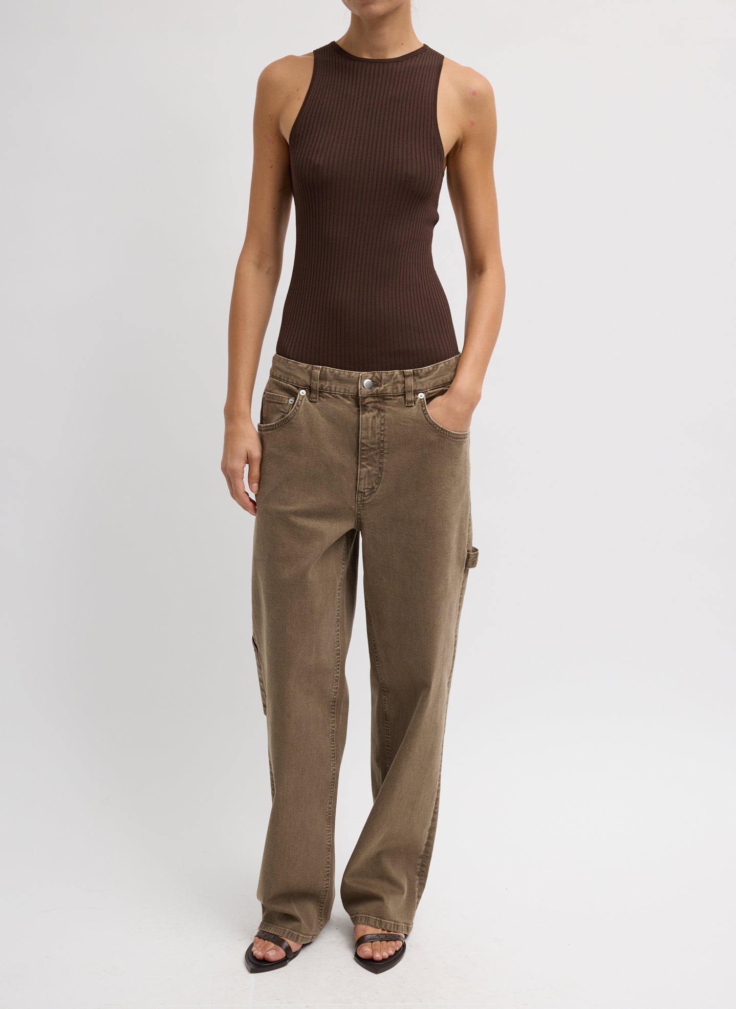 GARMENT WASH STRETCH TWILL SLOUCHY CARPENTER JEAN