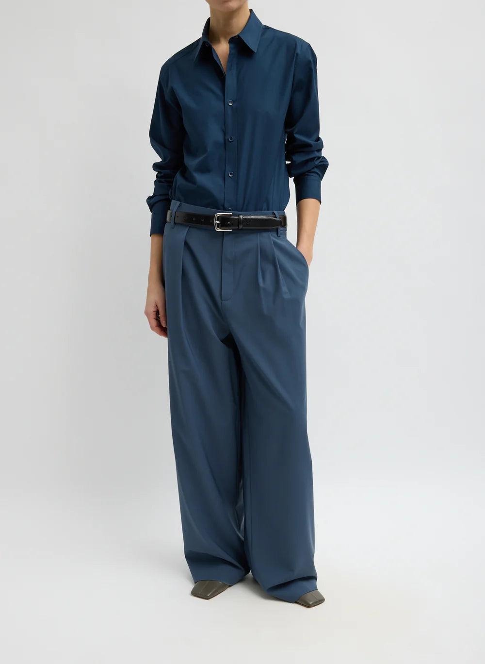 Tropical Wool Stella Pant - Blue Fog