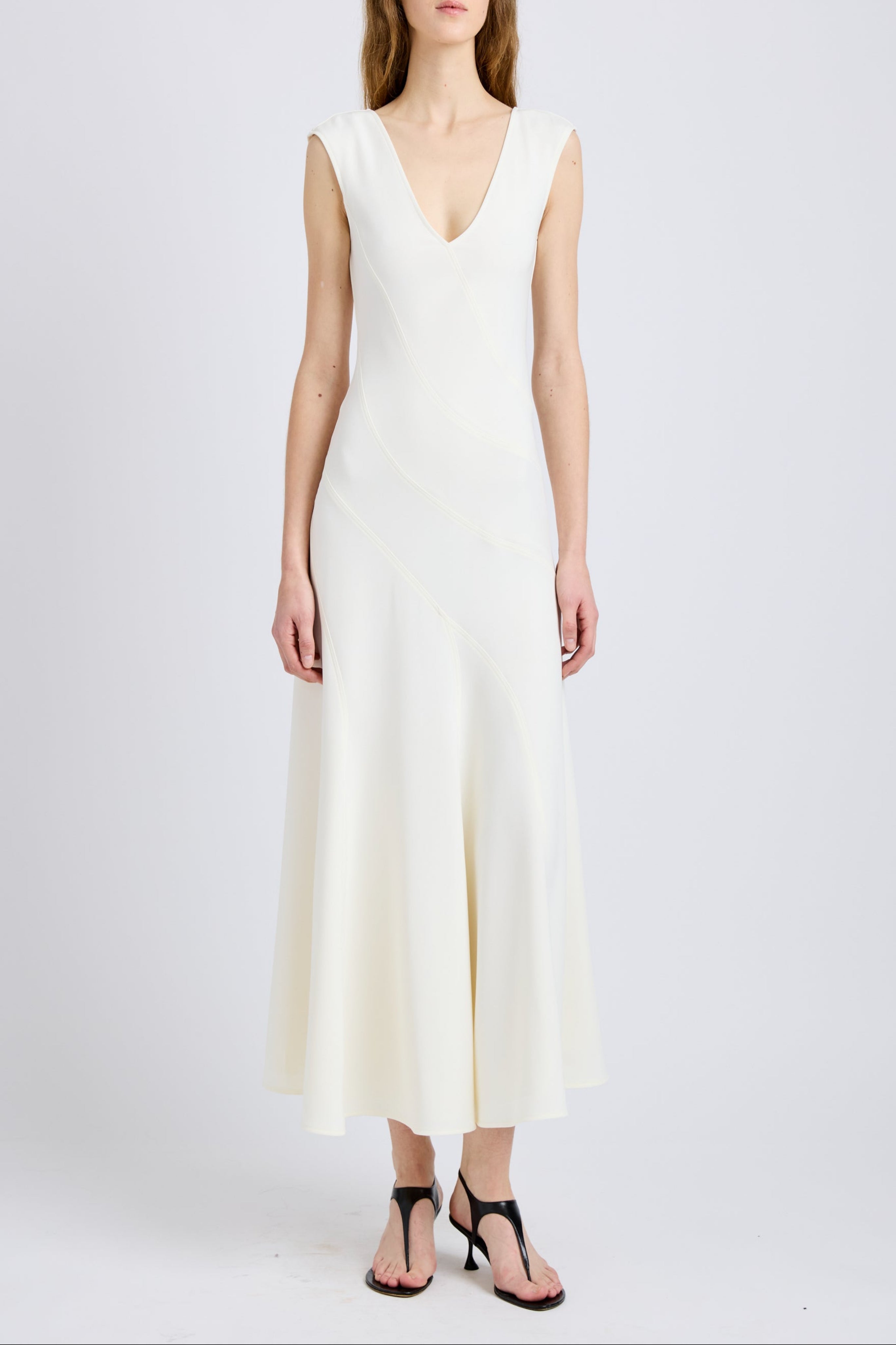 Romana Dress in Matte Double Crepe