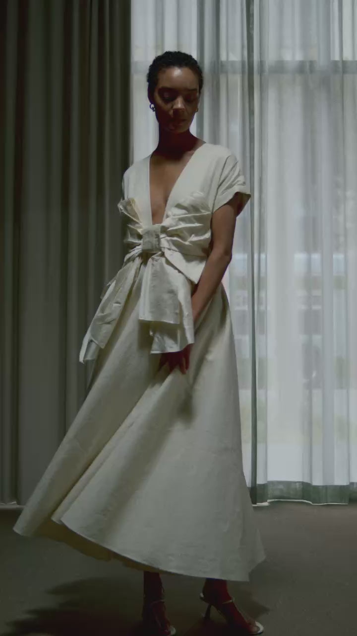 Crushed Bow Dress