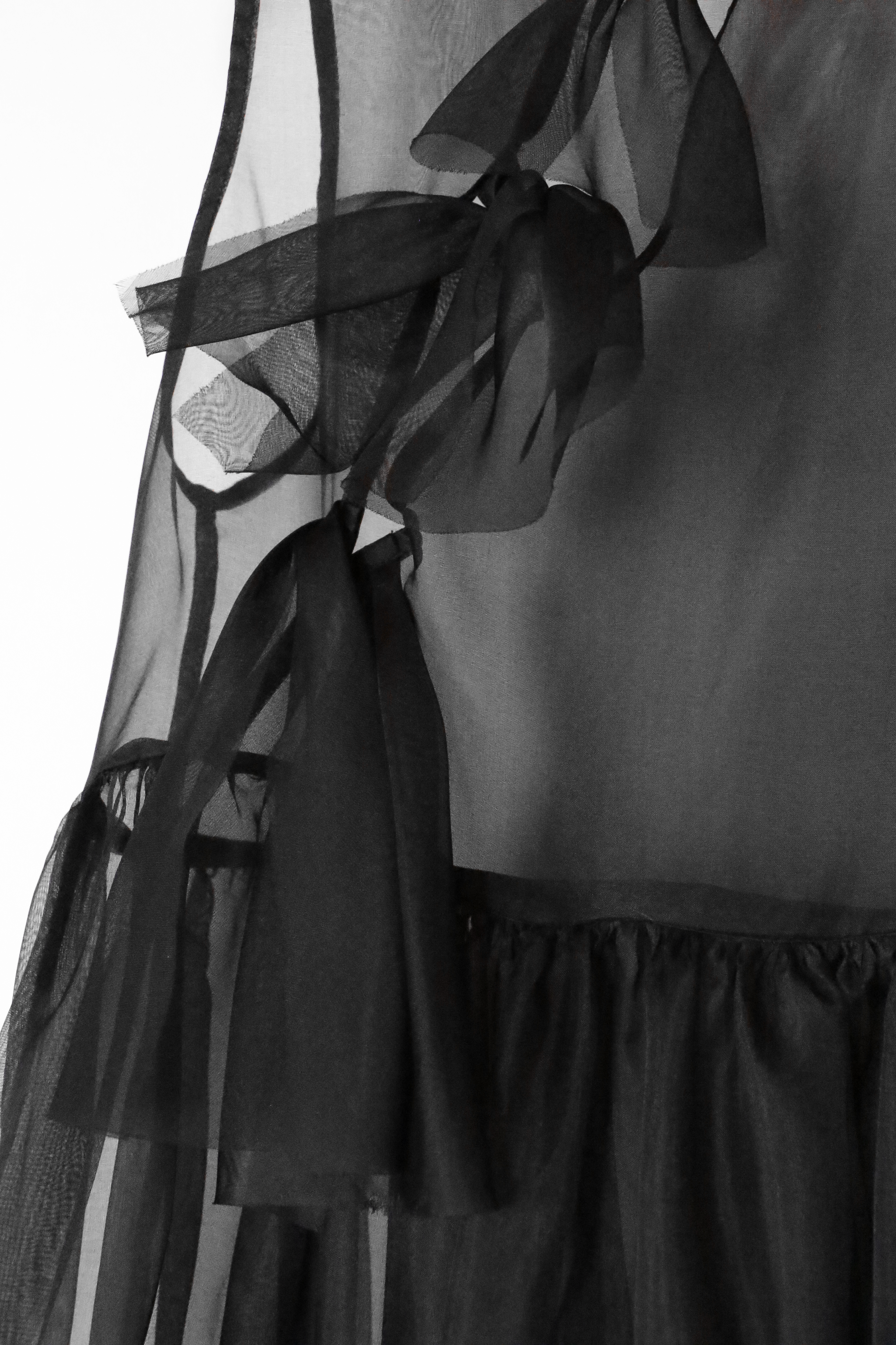Mae Silk Organza Dress in Black