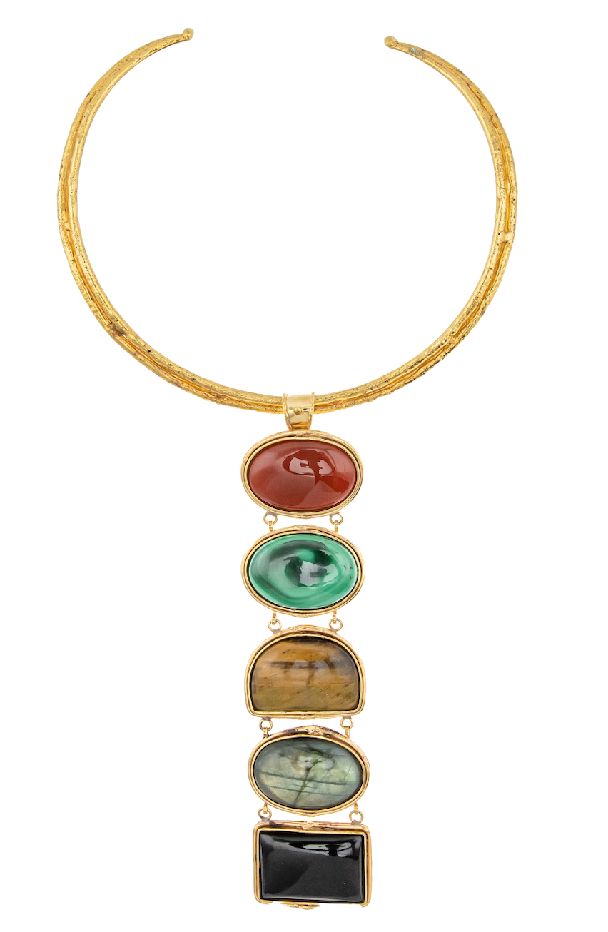 SYLVIA TOLEDANO Multi Stone Choker Necklace