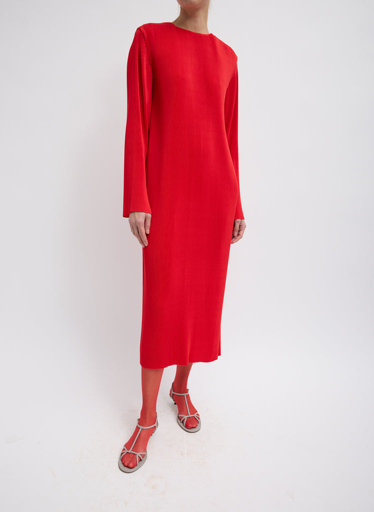 PLISSE MIDI DRESS