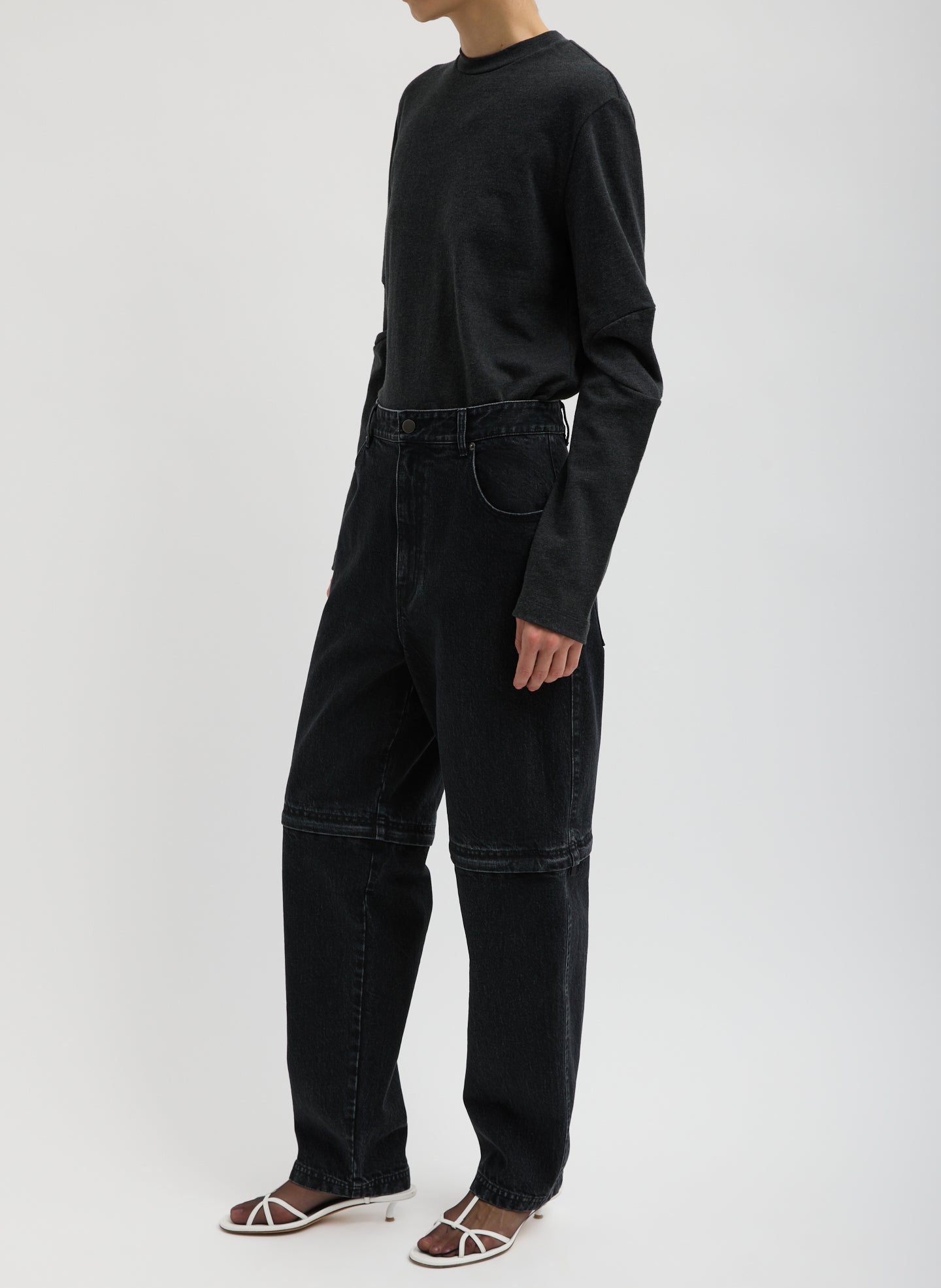 BLACK DENIM LARS CONVERTIBLE ZIP JEAN