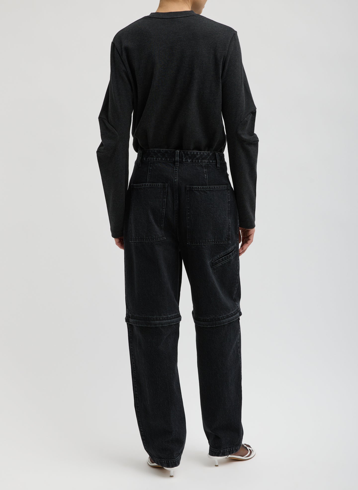 BLACK DENIM LARS CONVERTIBLE ZIP JEAN