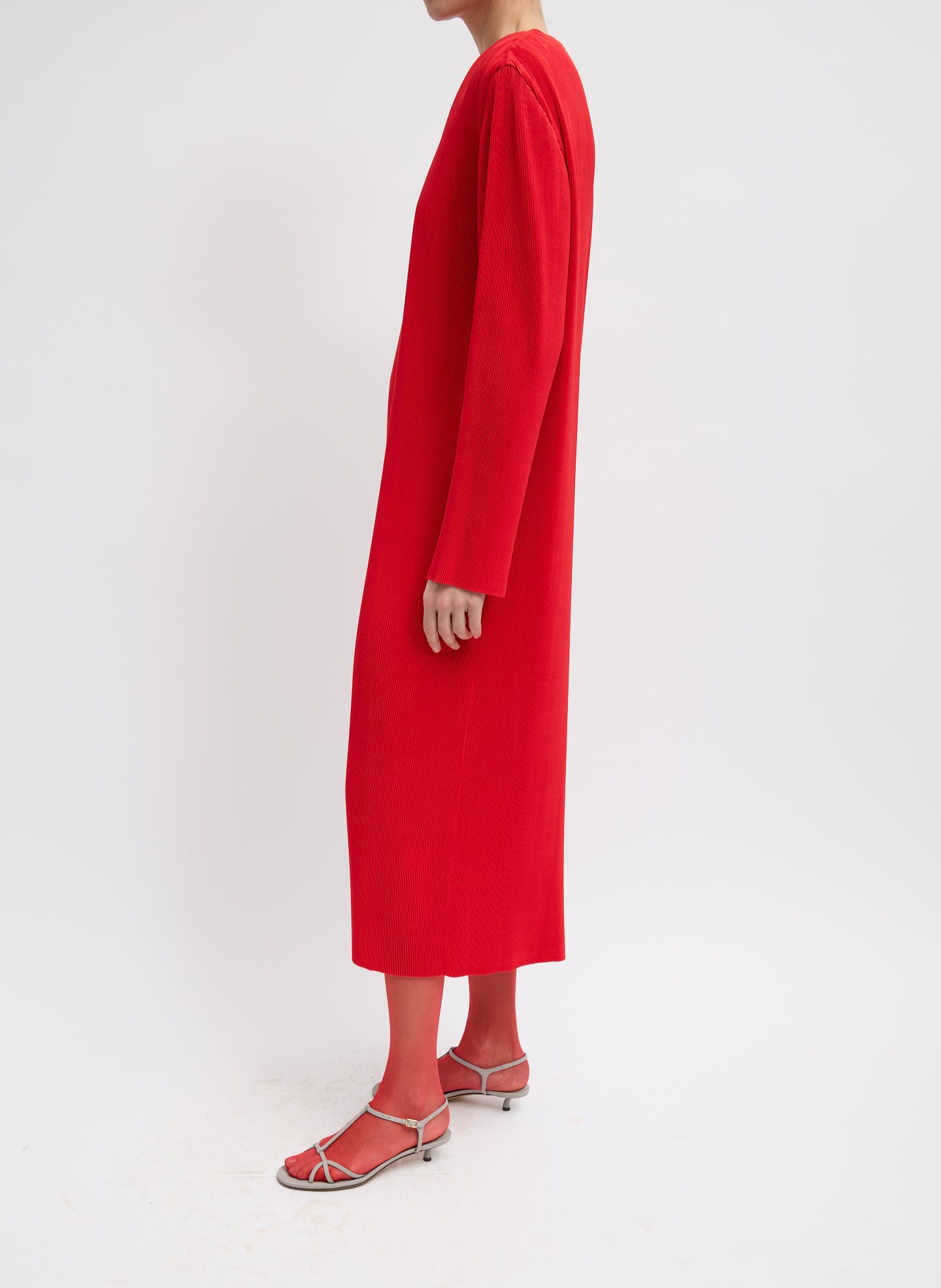 PLISSE MIDI DRESS