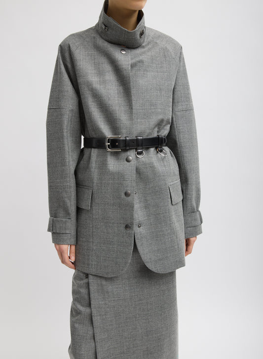 TECHY BONDED WOOL OLIVIER BLAZER