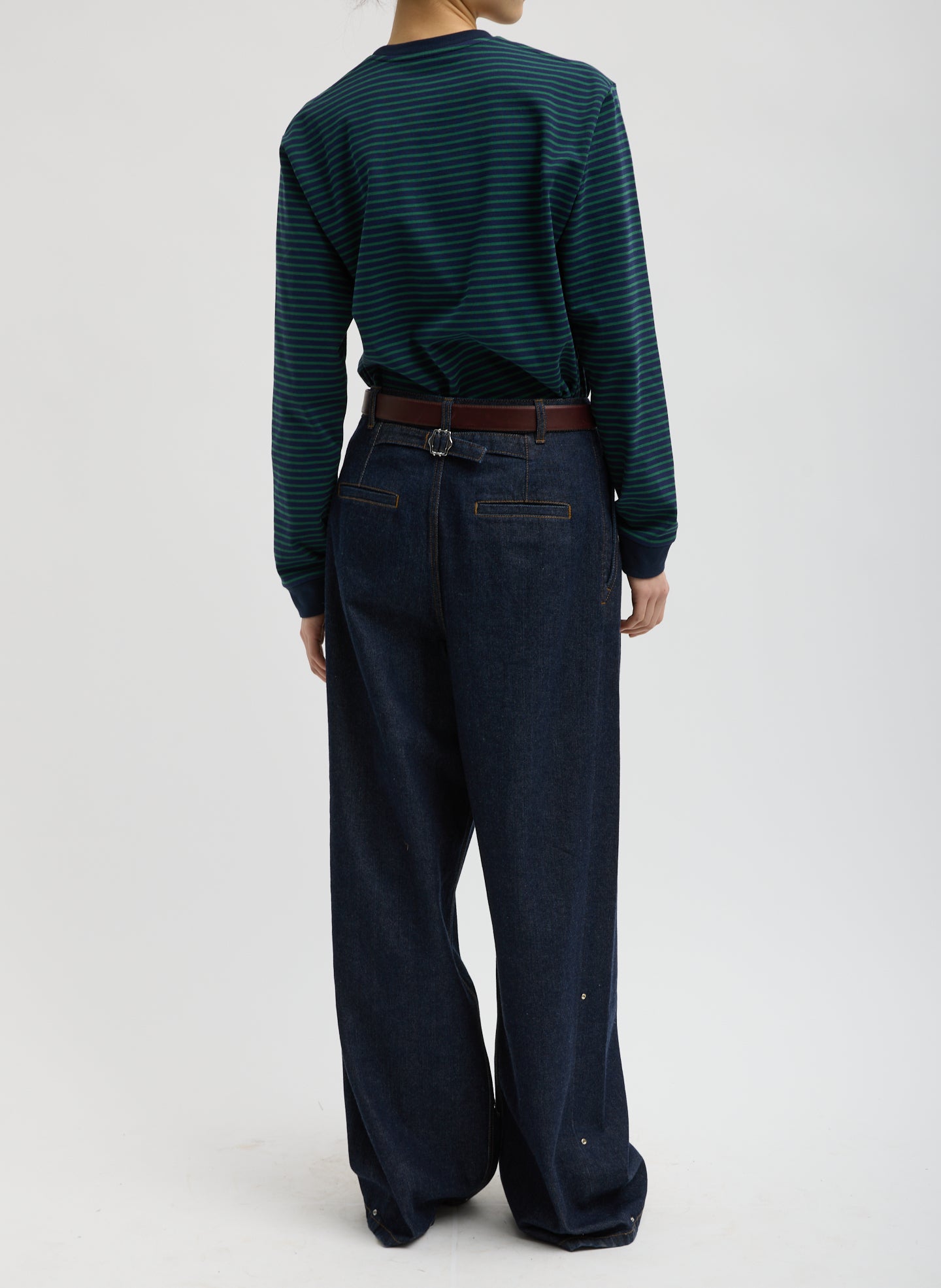 Indigo Denim Triple Pleat Jean
