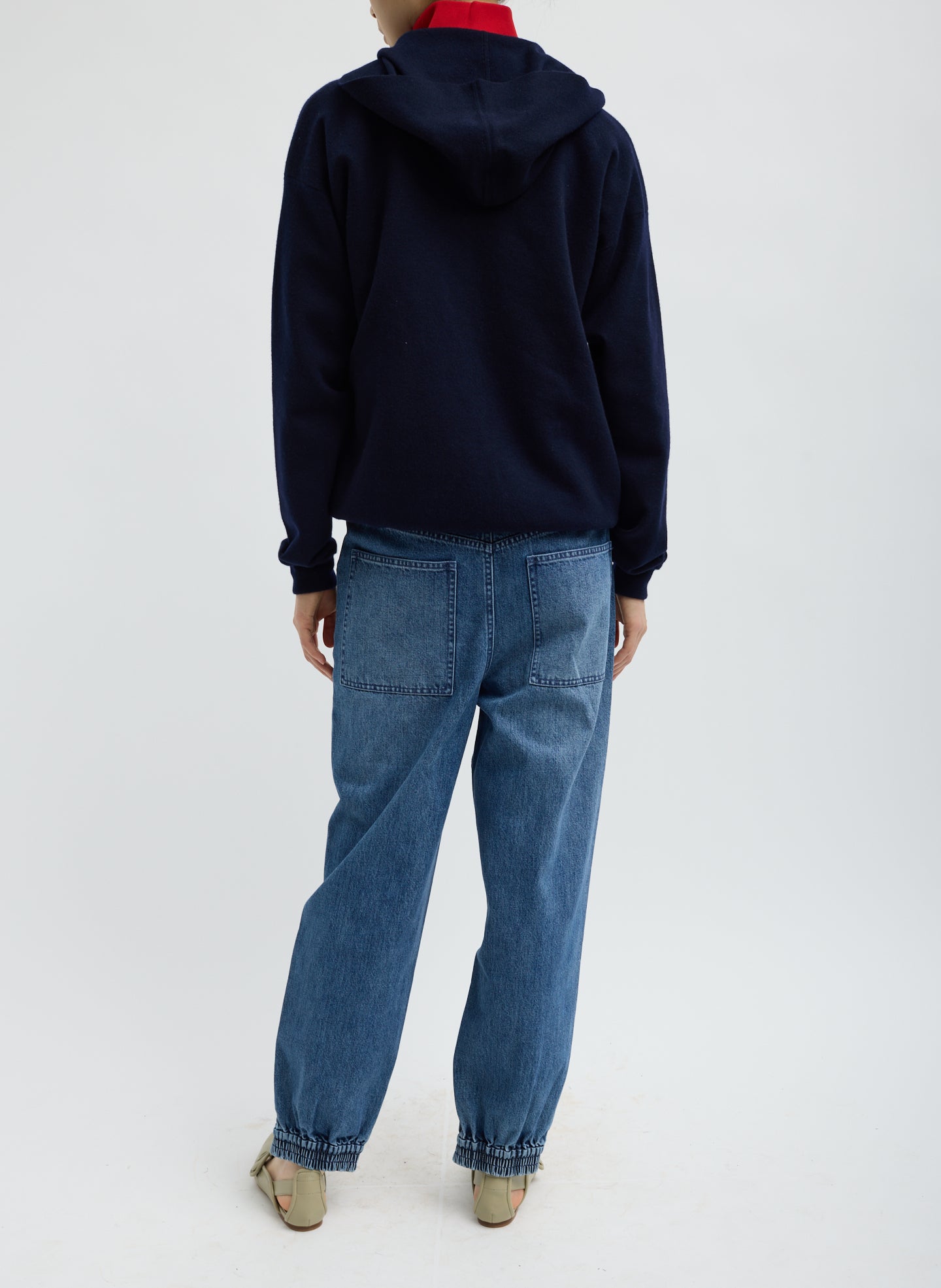 ZIPPERED DENIM JOGGER