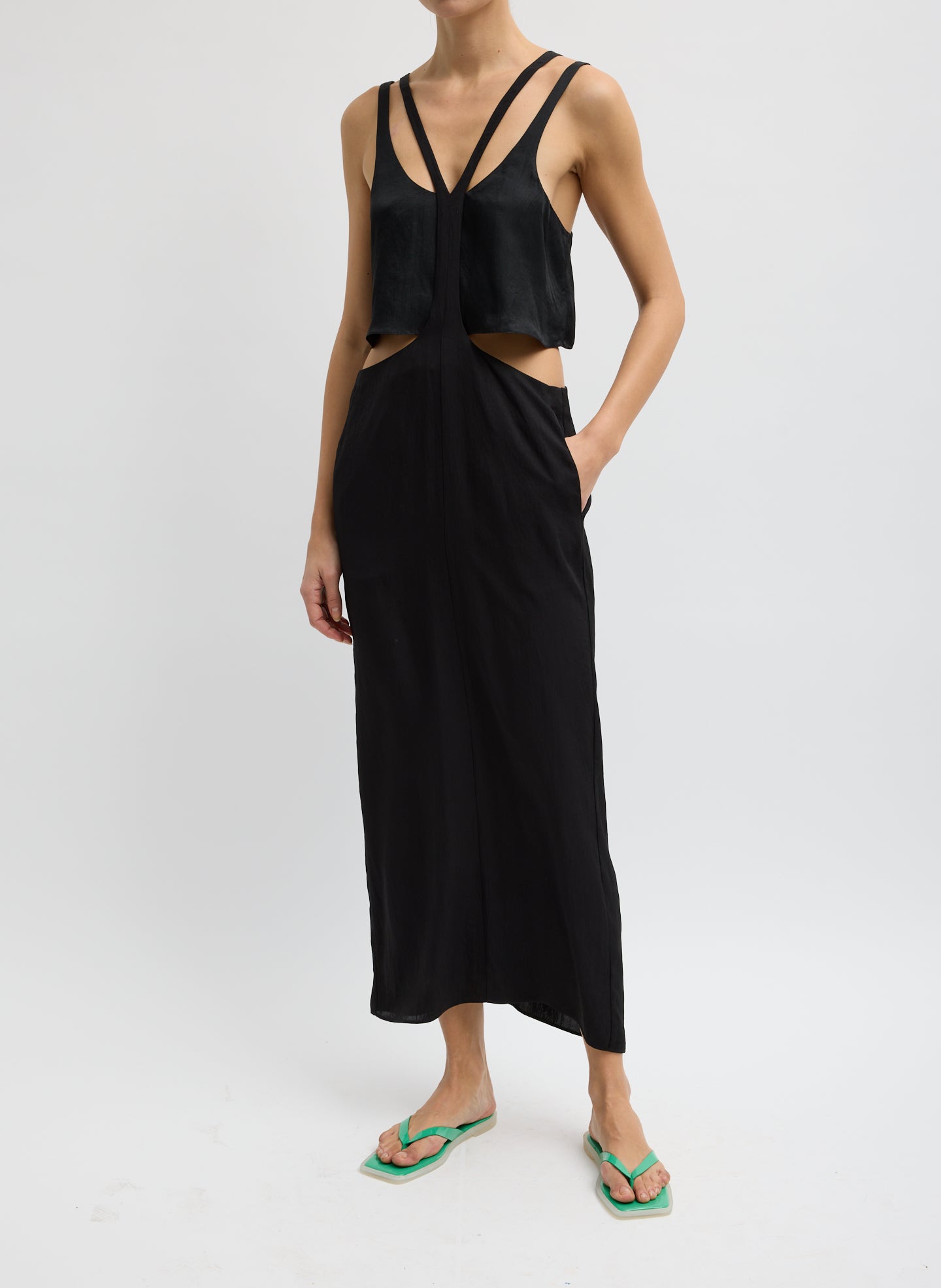 SUMMER ACETATE CRINKLE OVERALL SKIRT