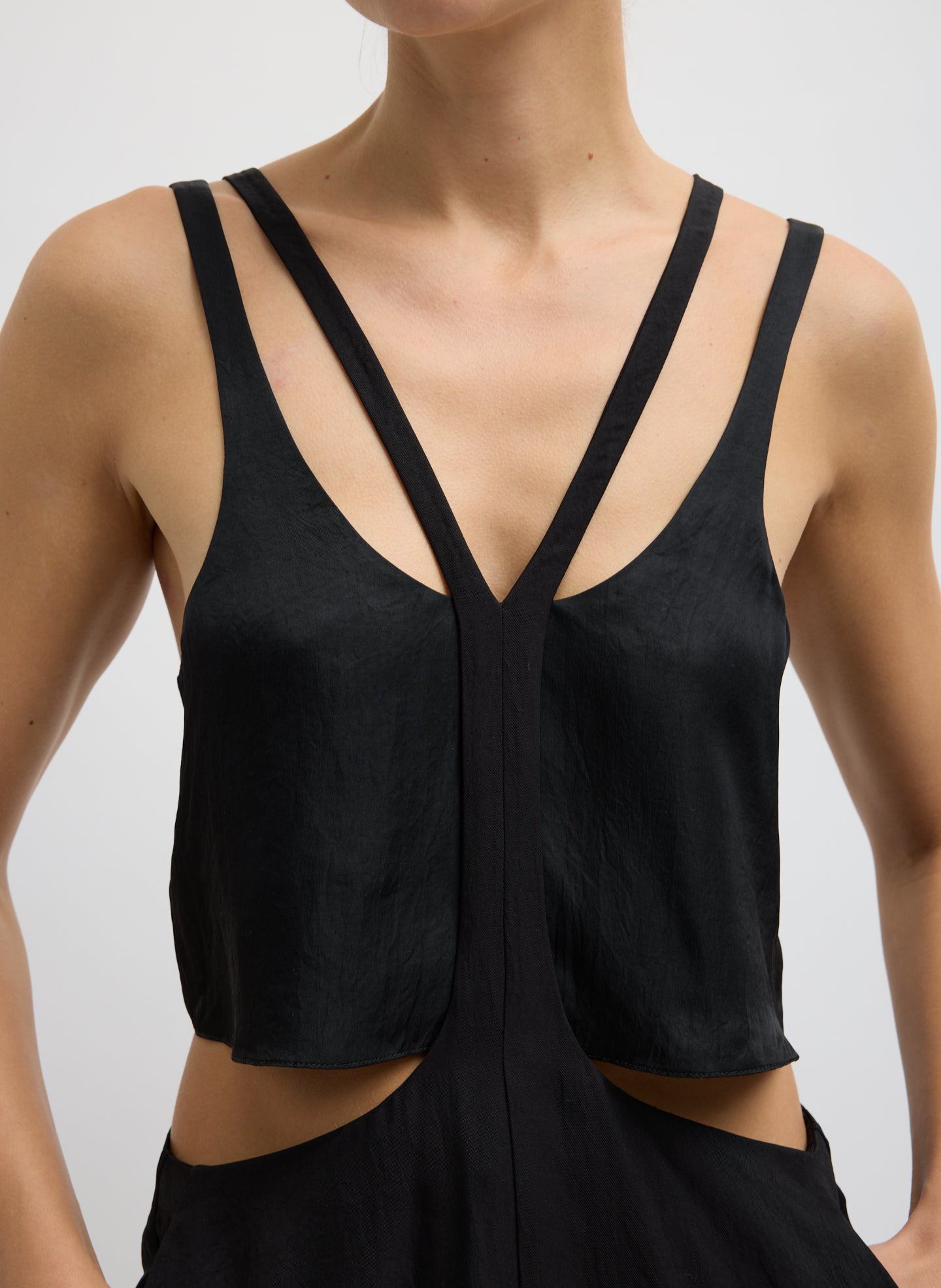 SUMMER ACETATE CRINKLE OVERALL SKIRT