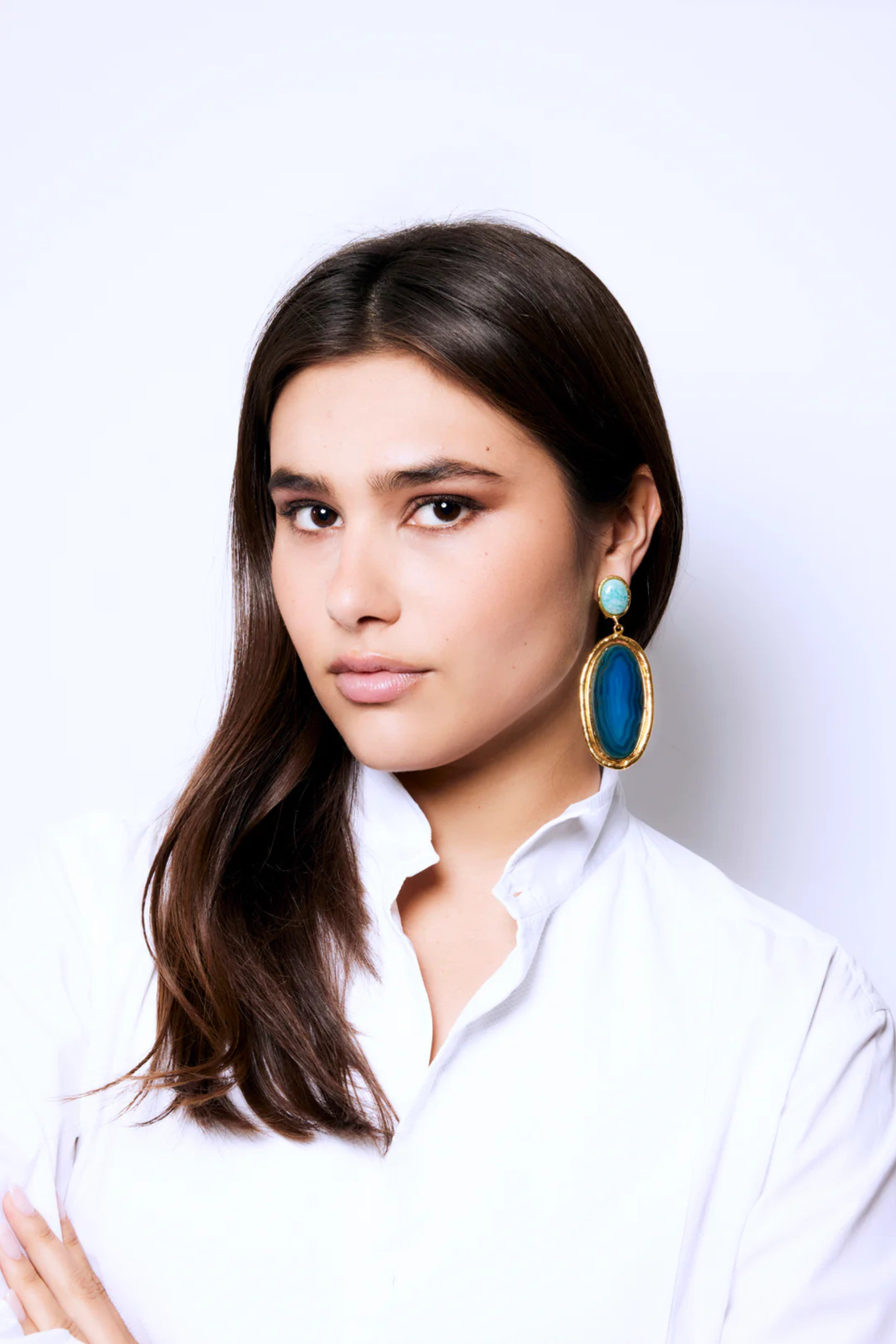 Dakota Earrings - Blue Agate & Amazonite