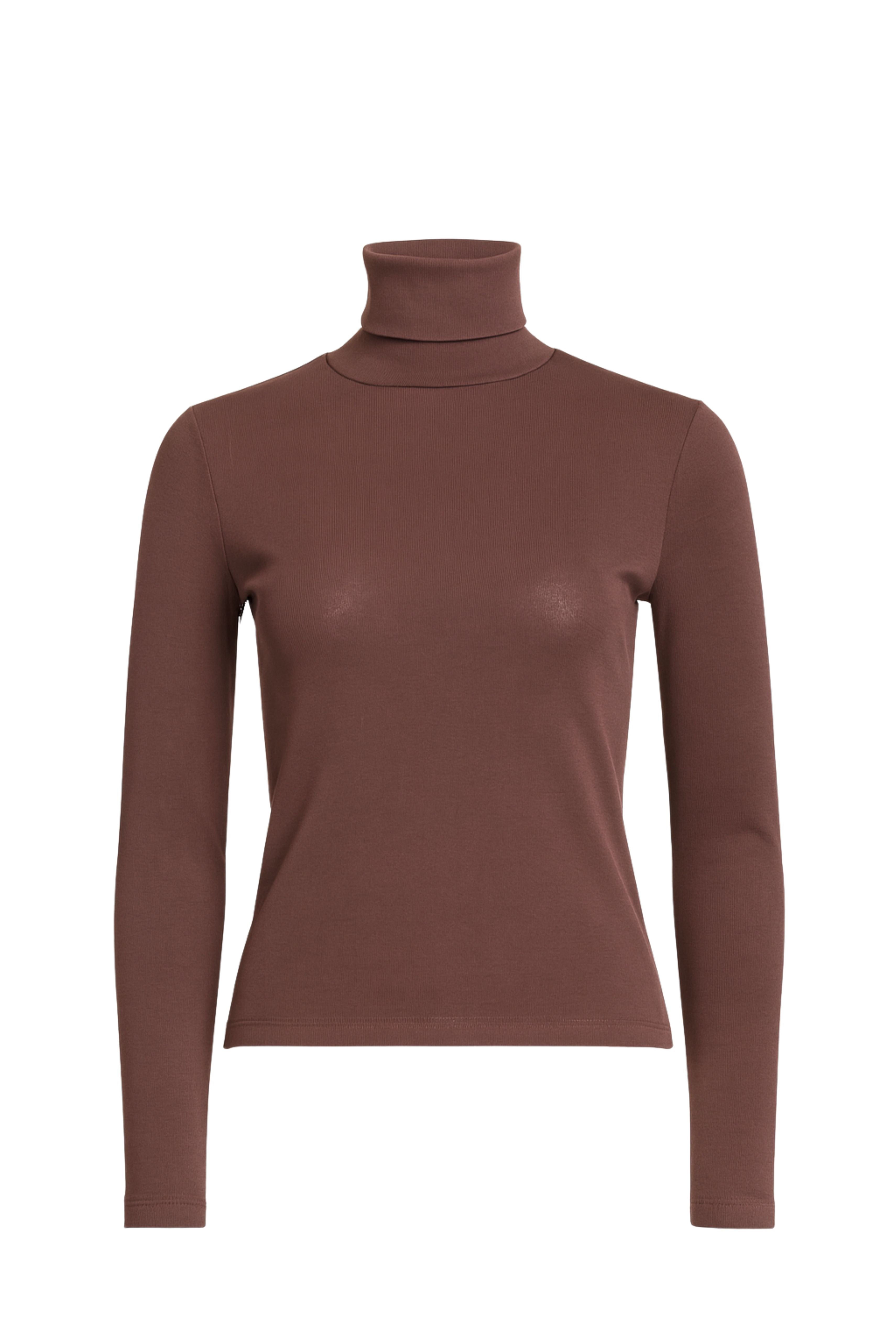 Dinah Long Sleeve Turtleneck in Choco Plum