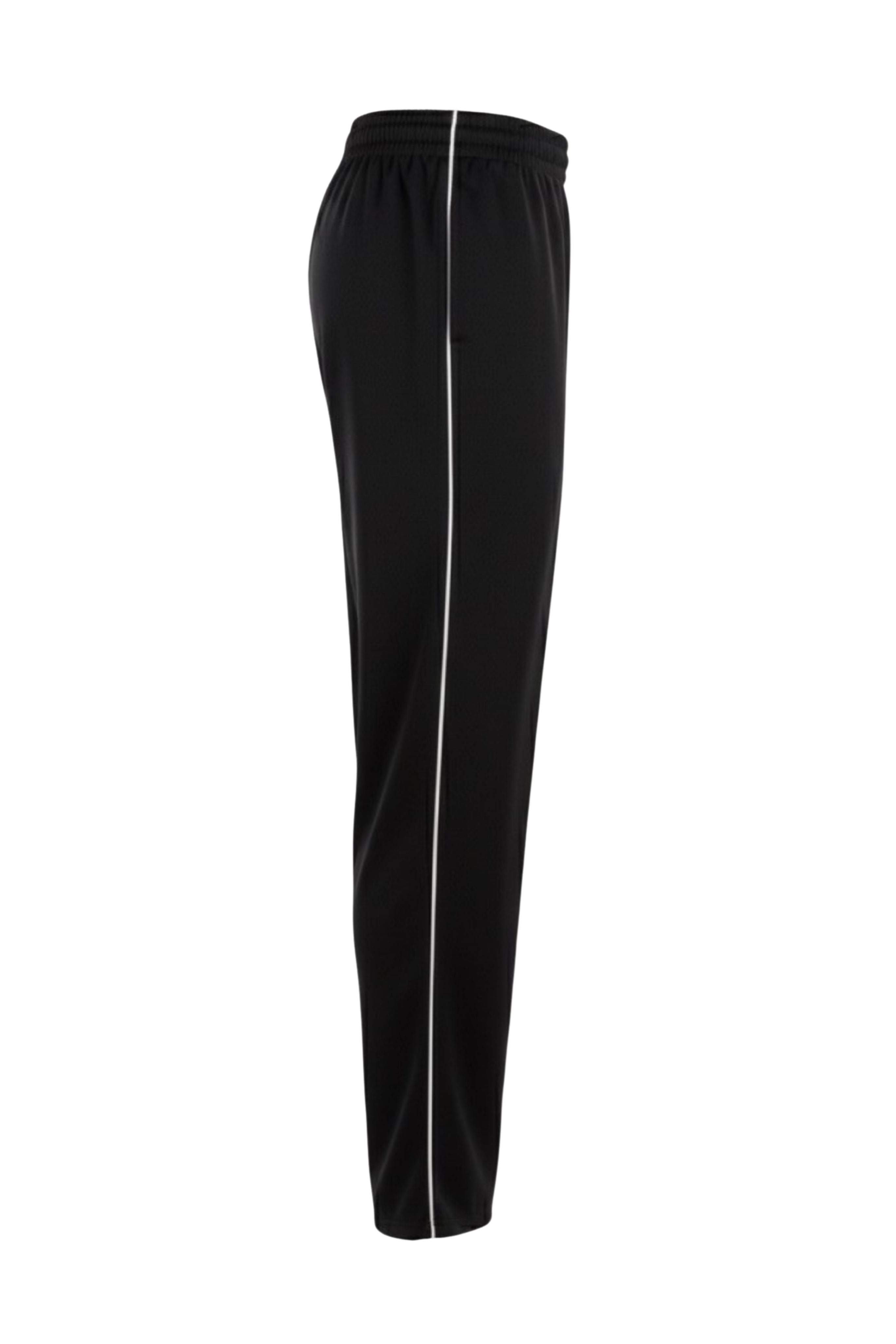 Wide Leg Trousers With Piping Detail in Black