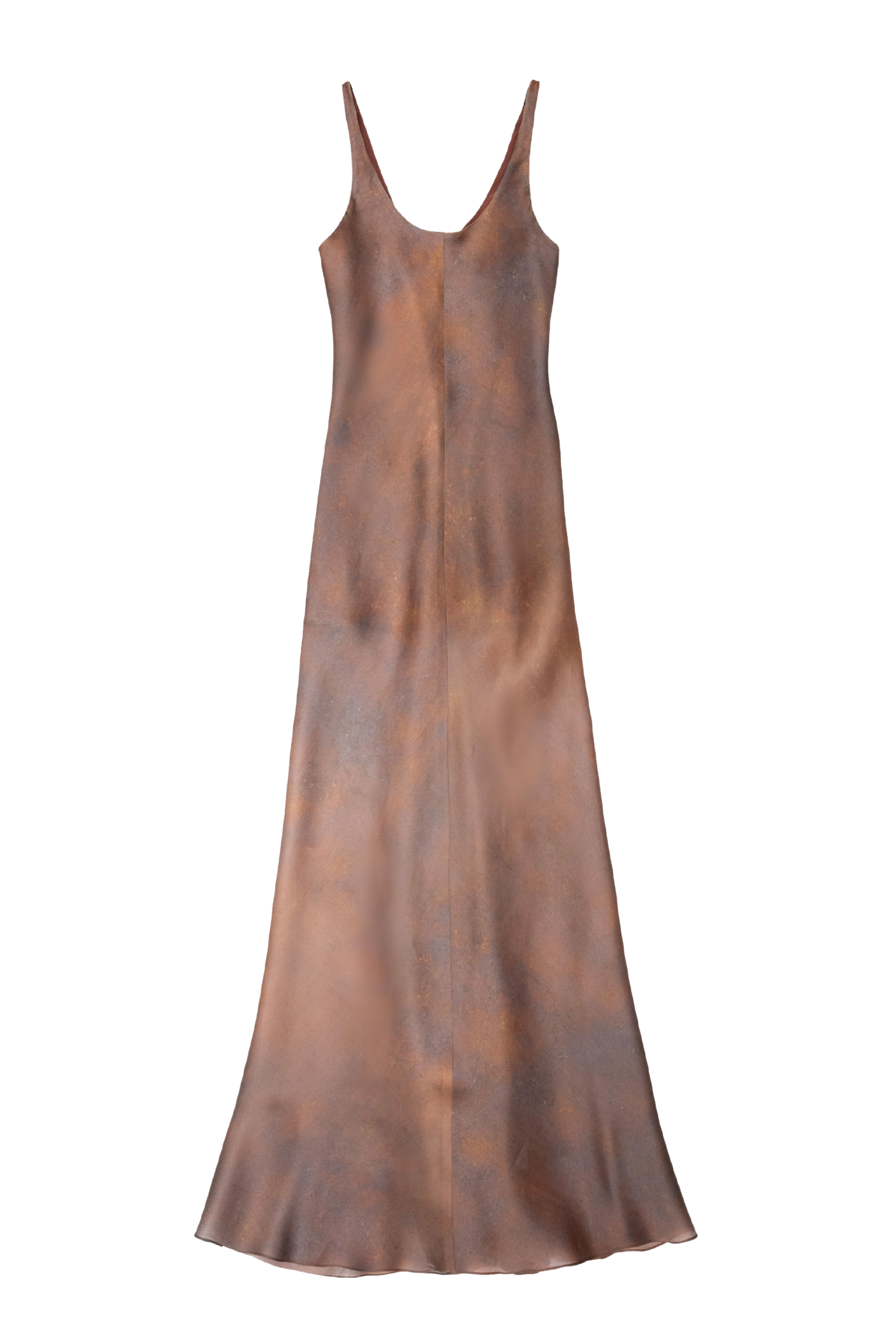 Rust Silk Bias Slip Dress