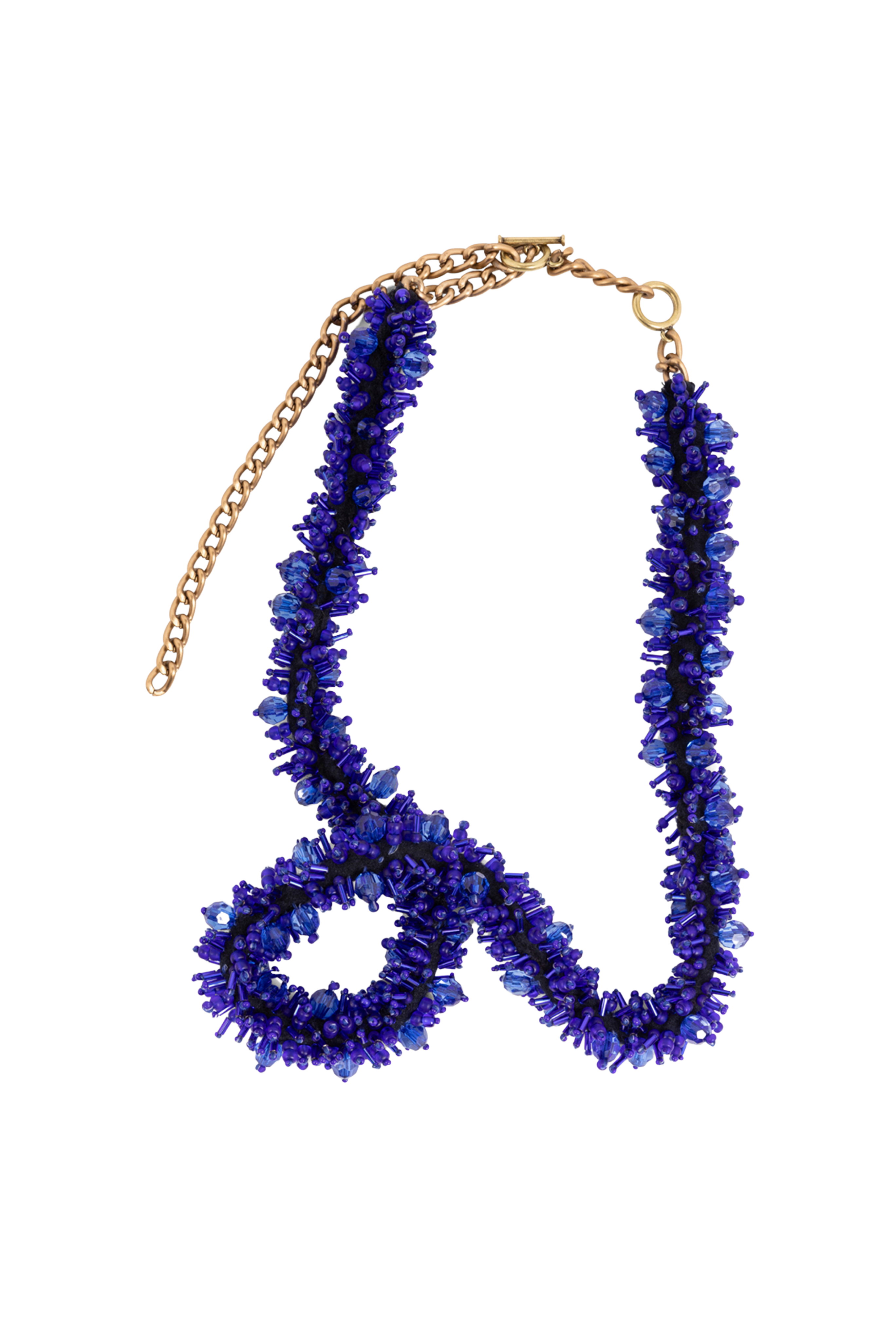 Abstract Twisted Necklace in Blue