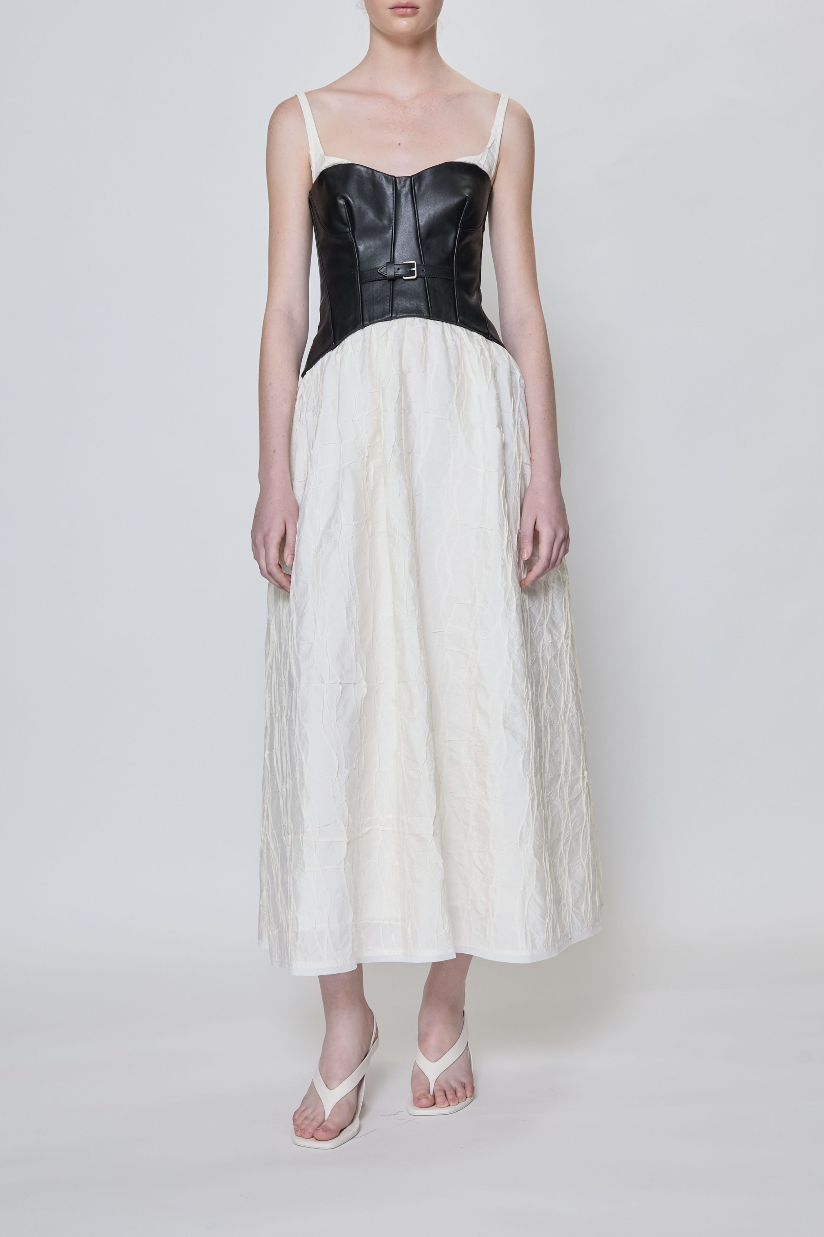 Cortland Belted Bustier Midi Dress