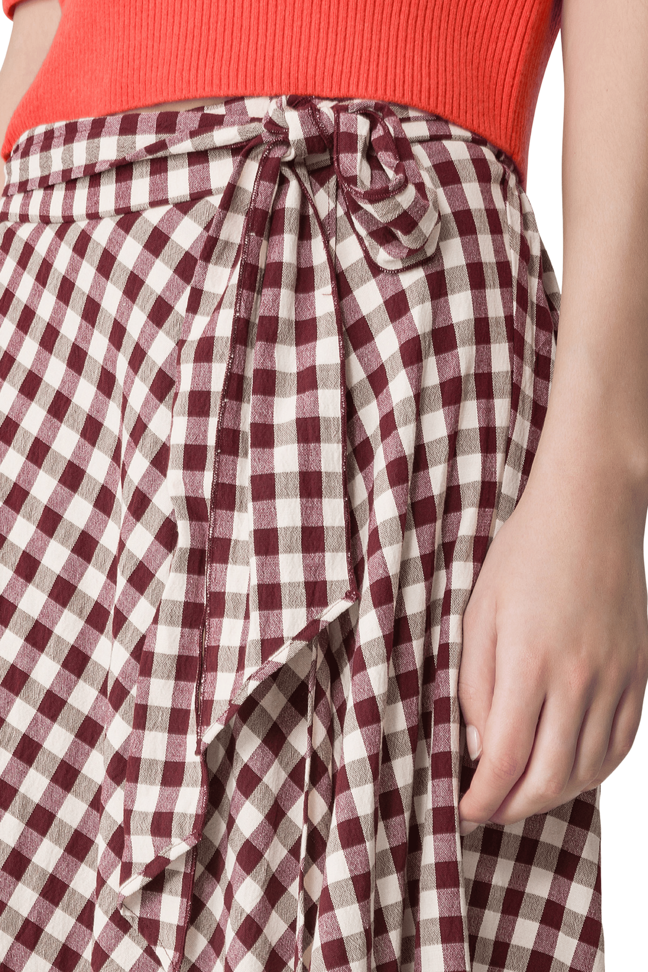 FORTE FORTE Gingham Wrap Skirt