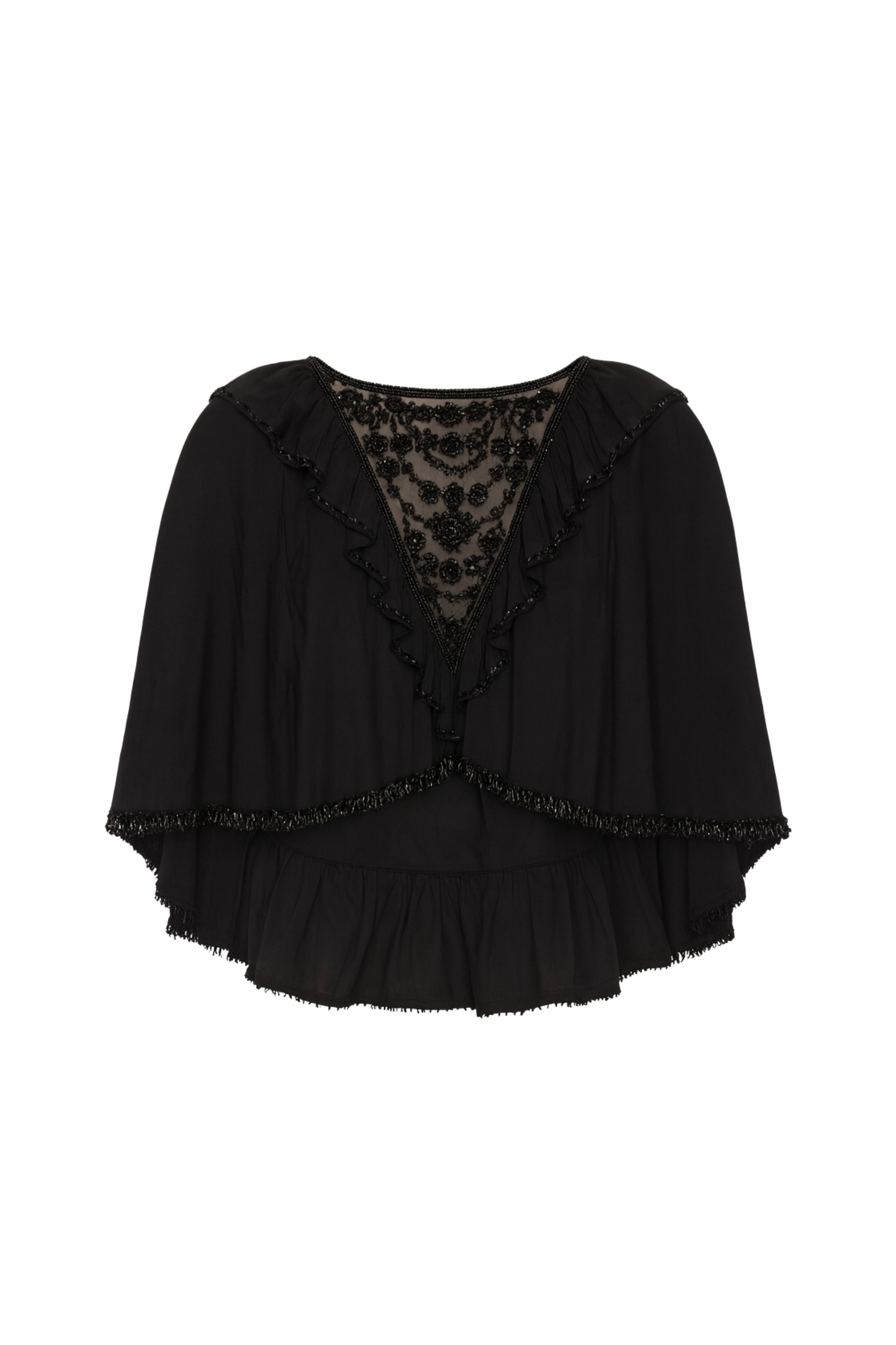Shanna Lace Beaded Capelet Top