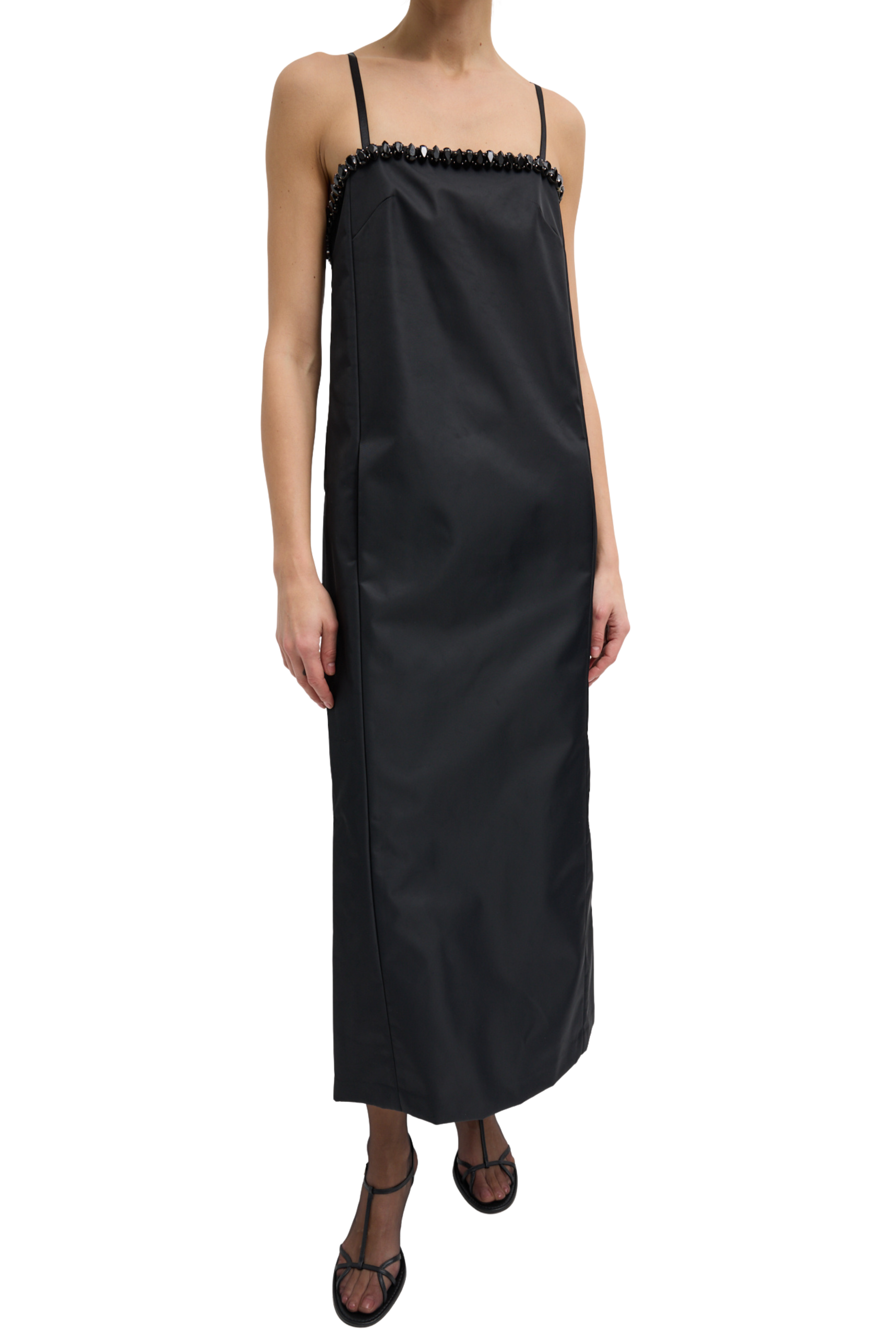Bonded Nylon Beaded Strappy Dress