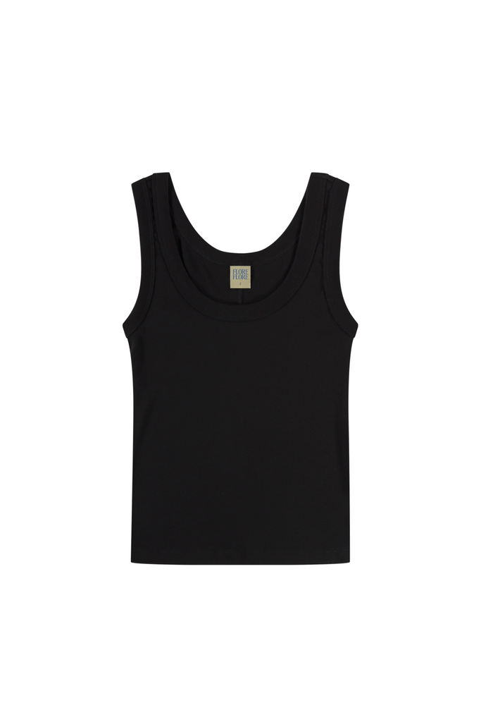 FLORE FLORE Hillie Scoop Neck Tank in Black