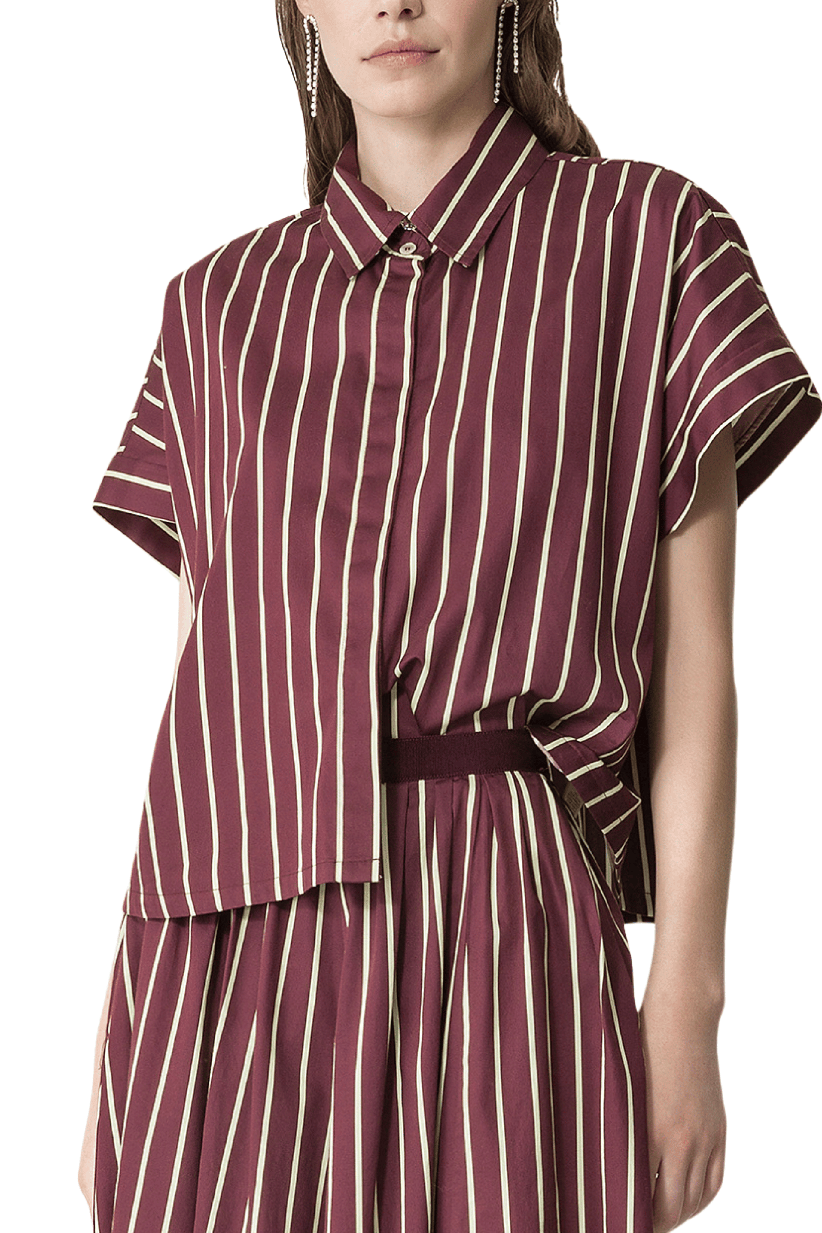 FORTE FORTE Stripe Satin Boxy Shirt