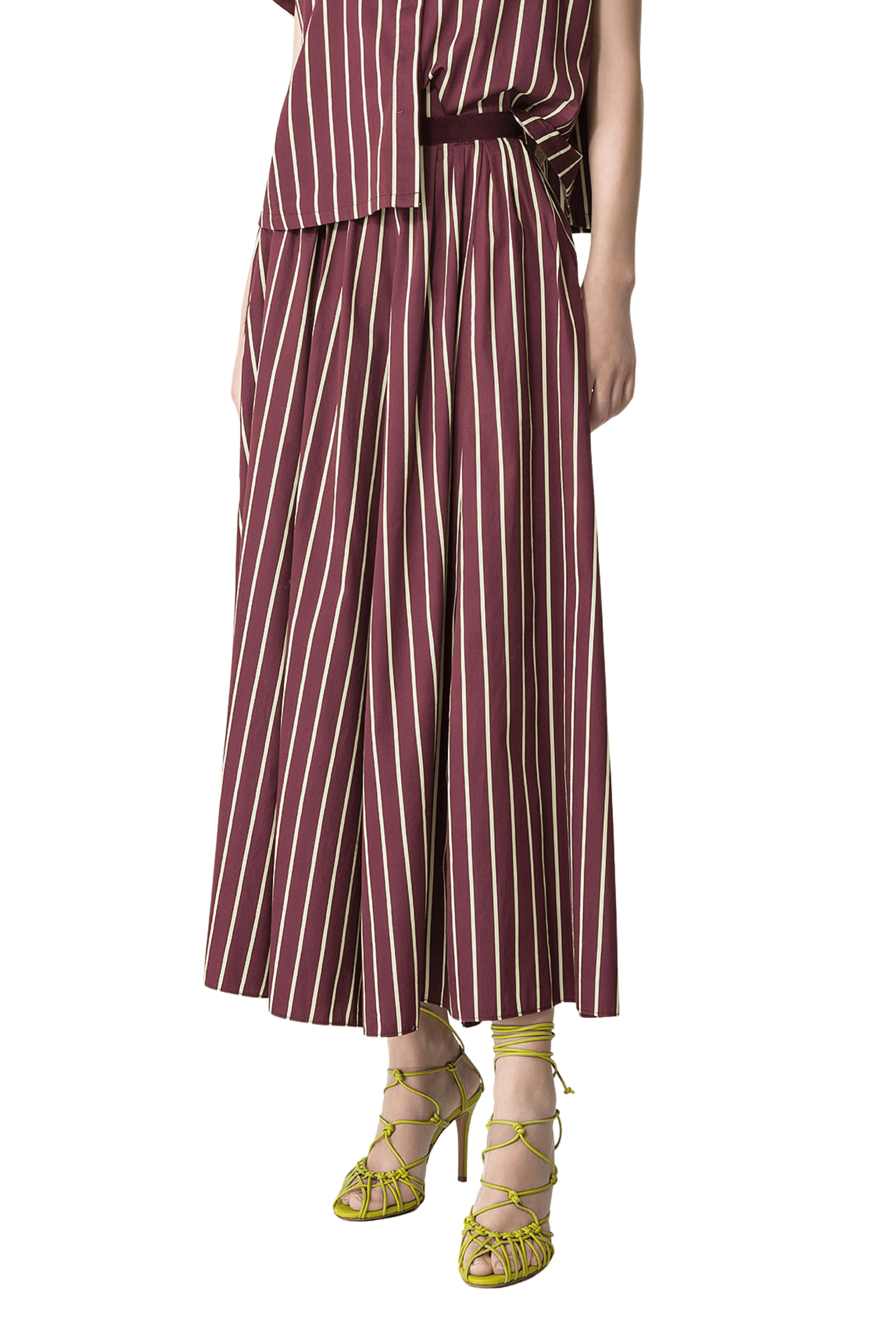 FORTE FORTE Stripe Satin Midi Skirt