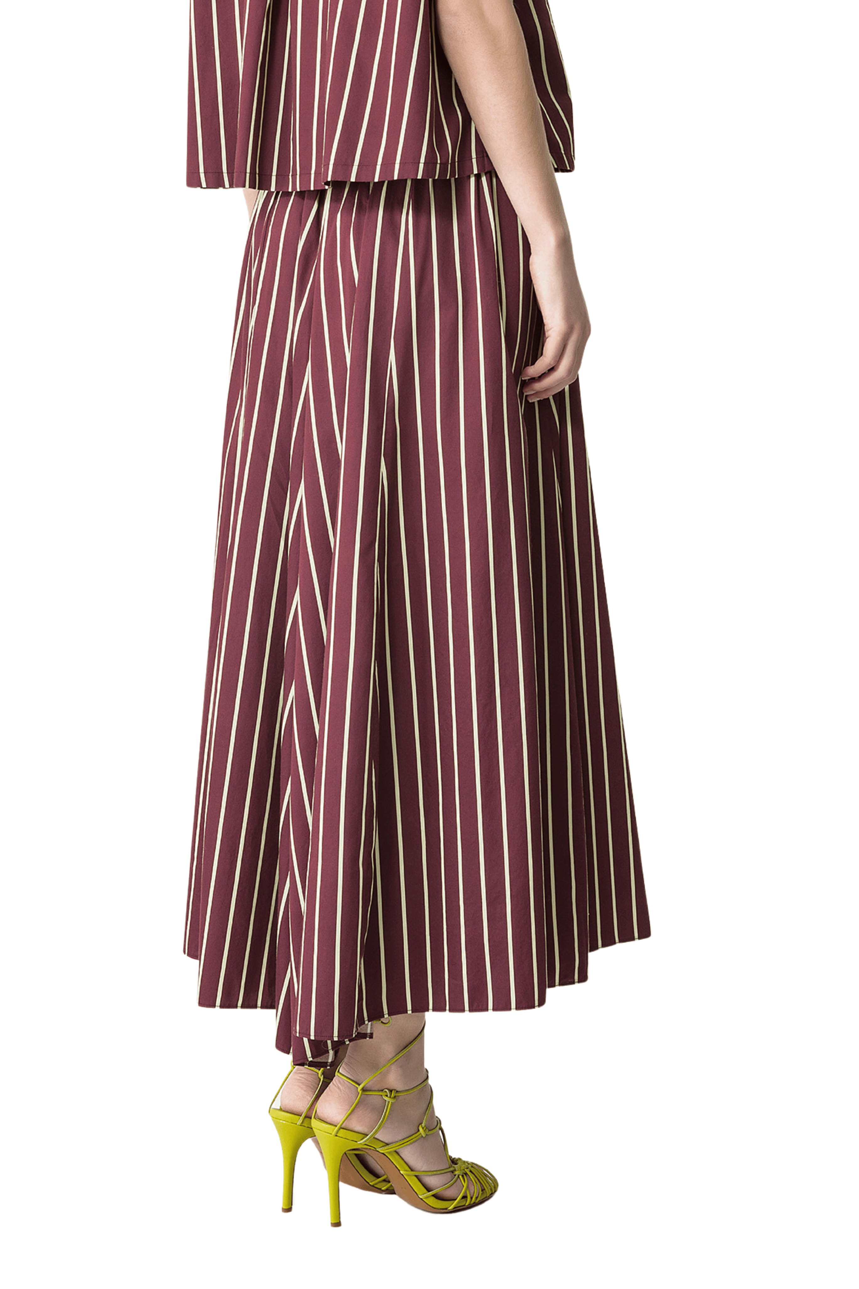 FORTE FORTE Stripe Satin Midi Skirt