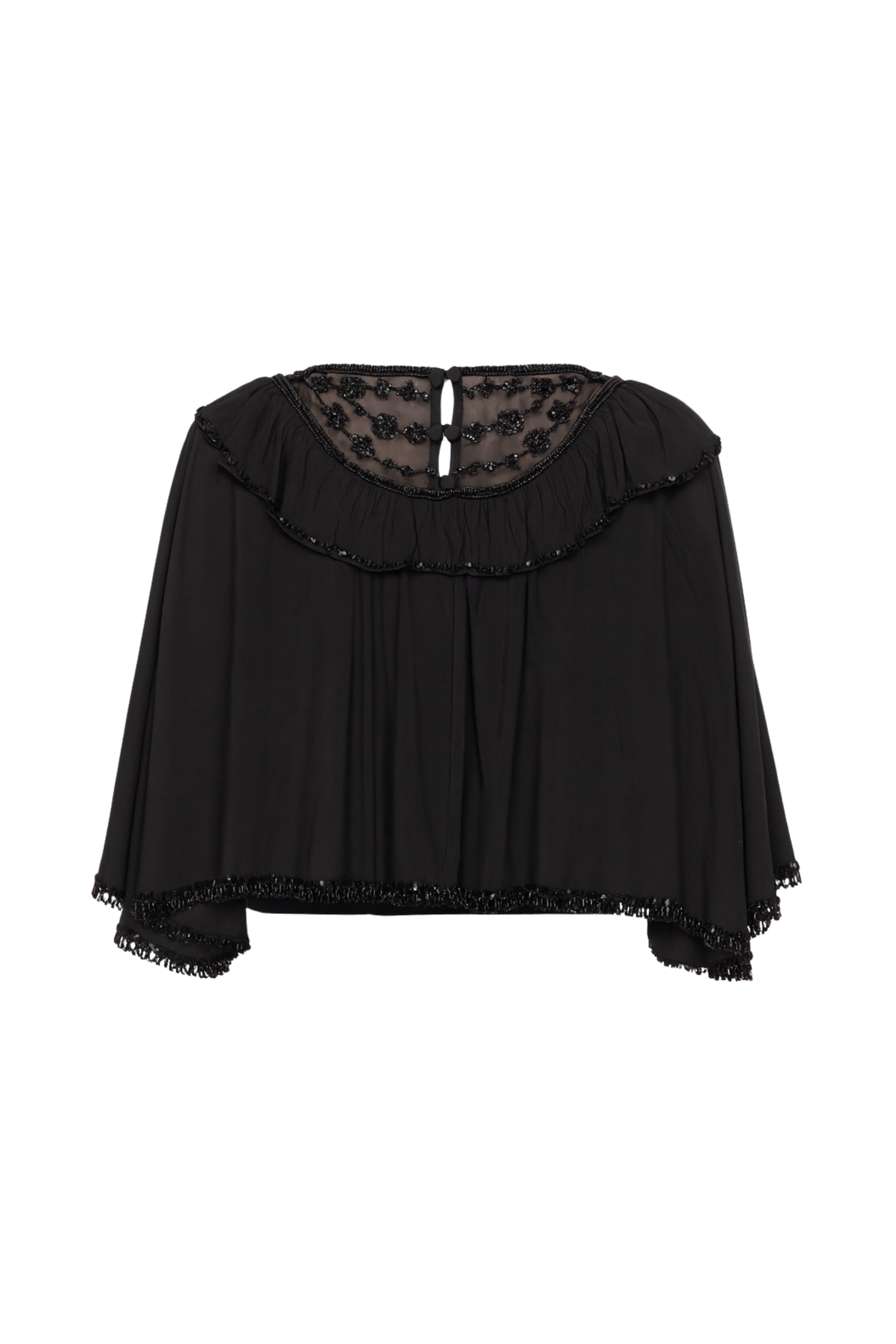 Shanna Lace Beaded Capelet Top