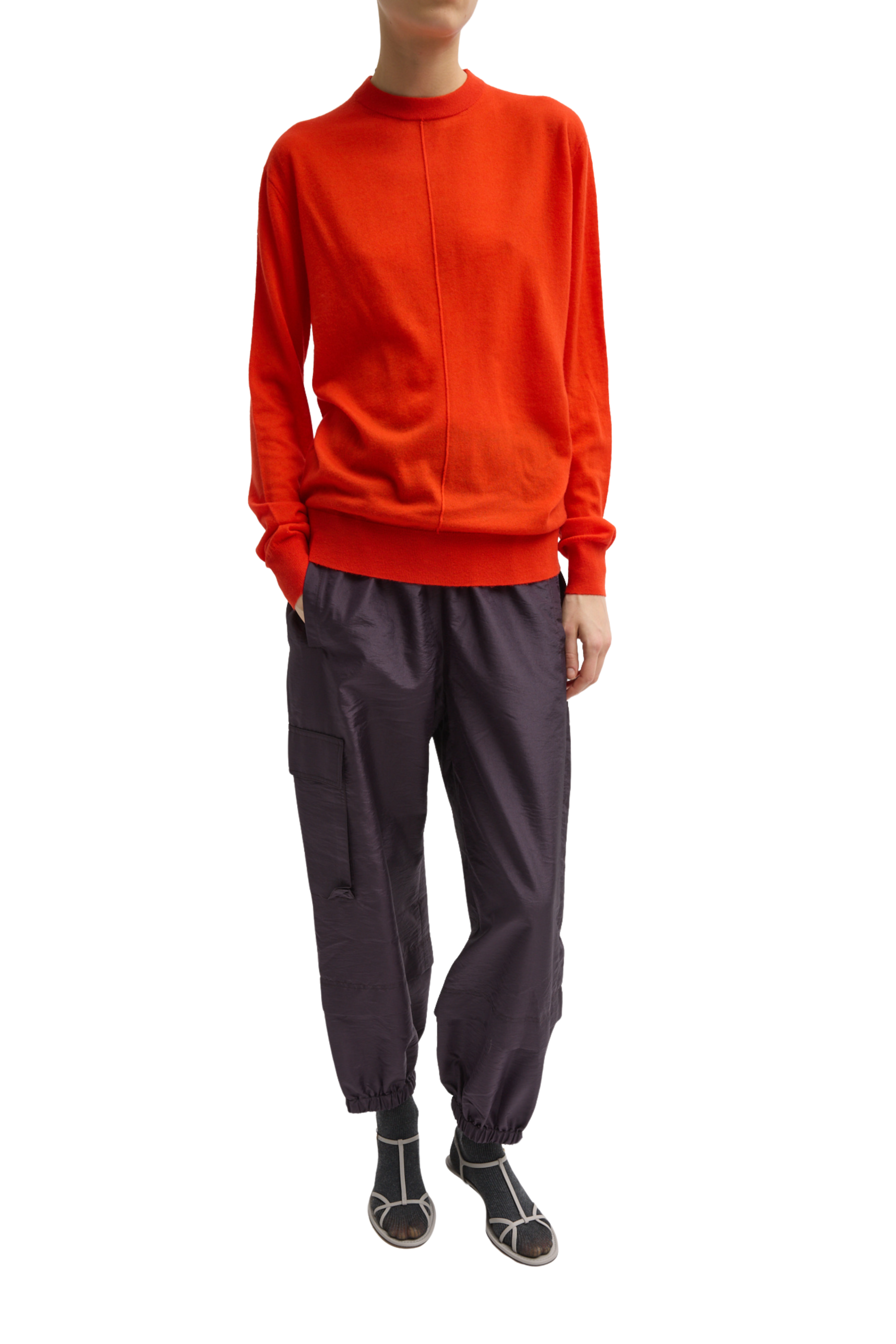 Skinlike Mercerized Wool Crewneck Pullover