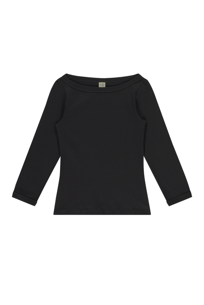 FLORE FLORE Steffi Boatneck Tee in Black