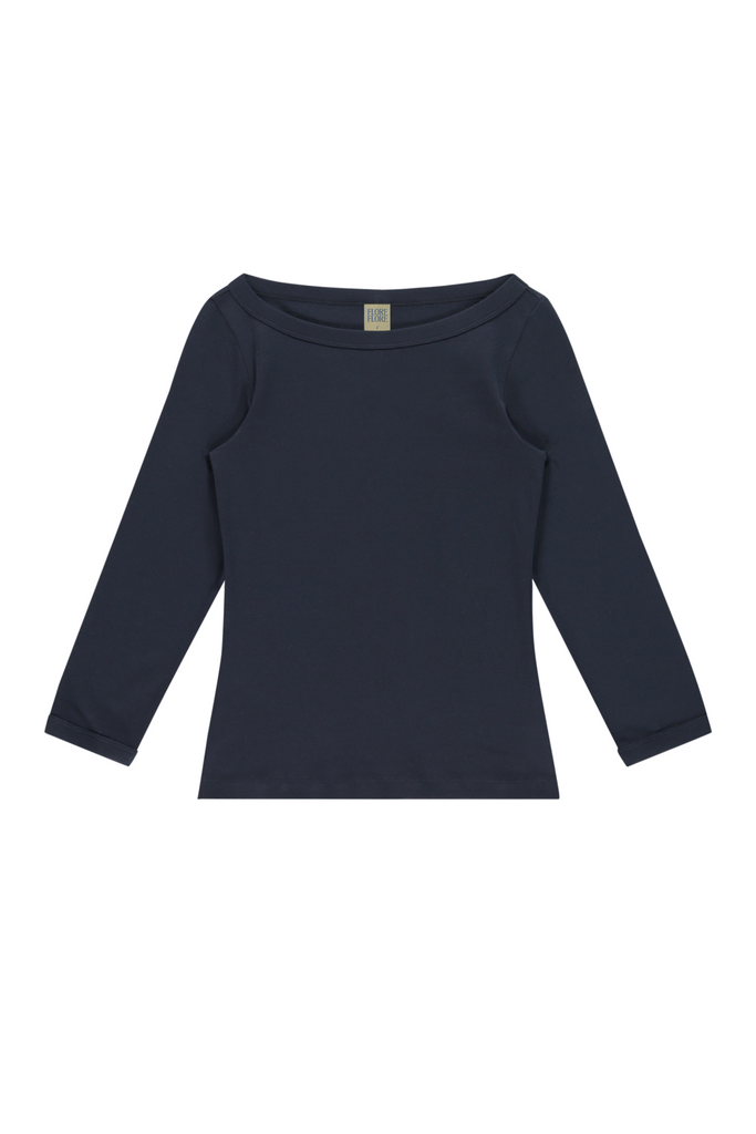 FLORE FLORE Steffi Boatneck Tee in Navy