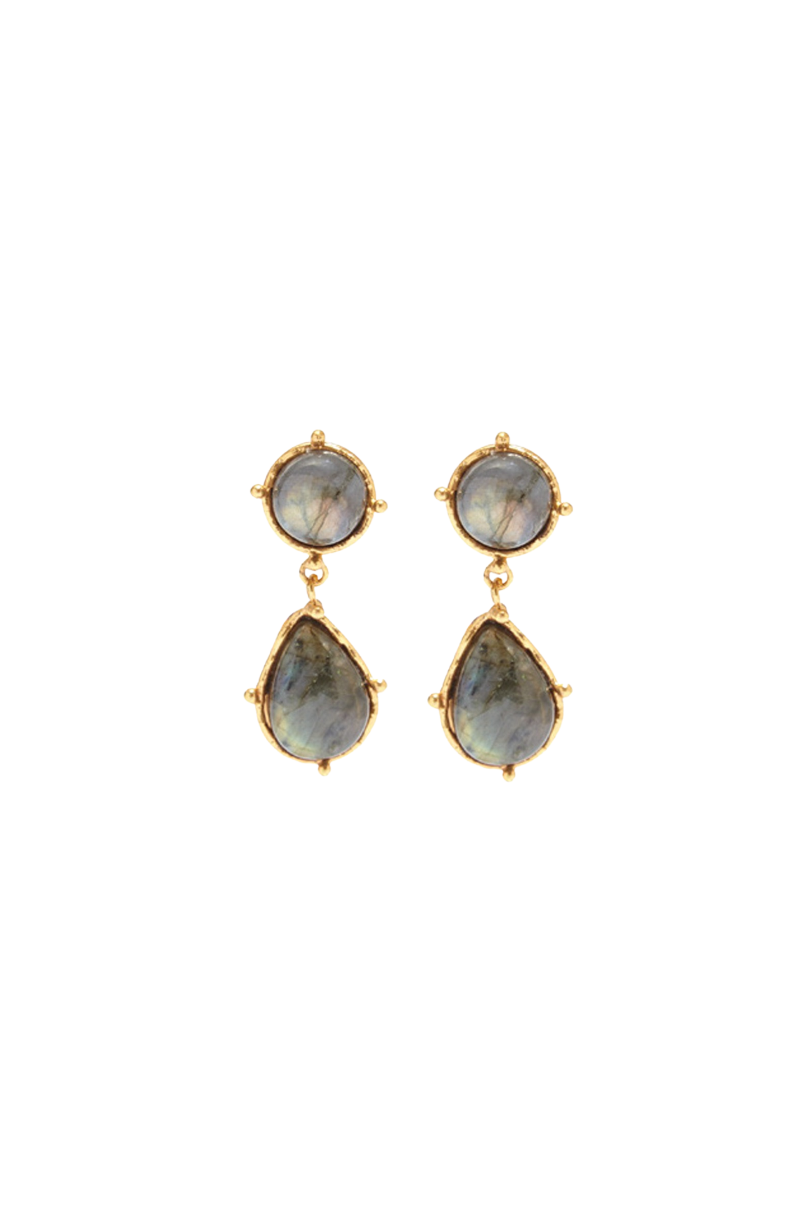 2 Pierres Dots Labradorite Earrings