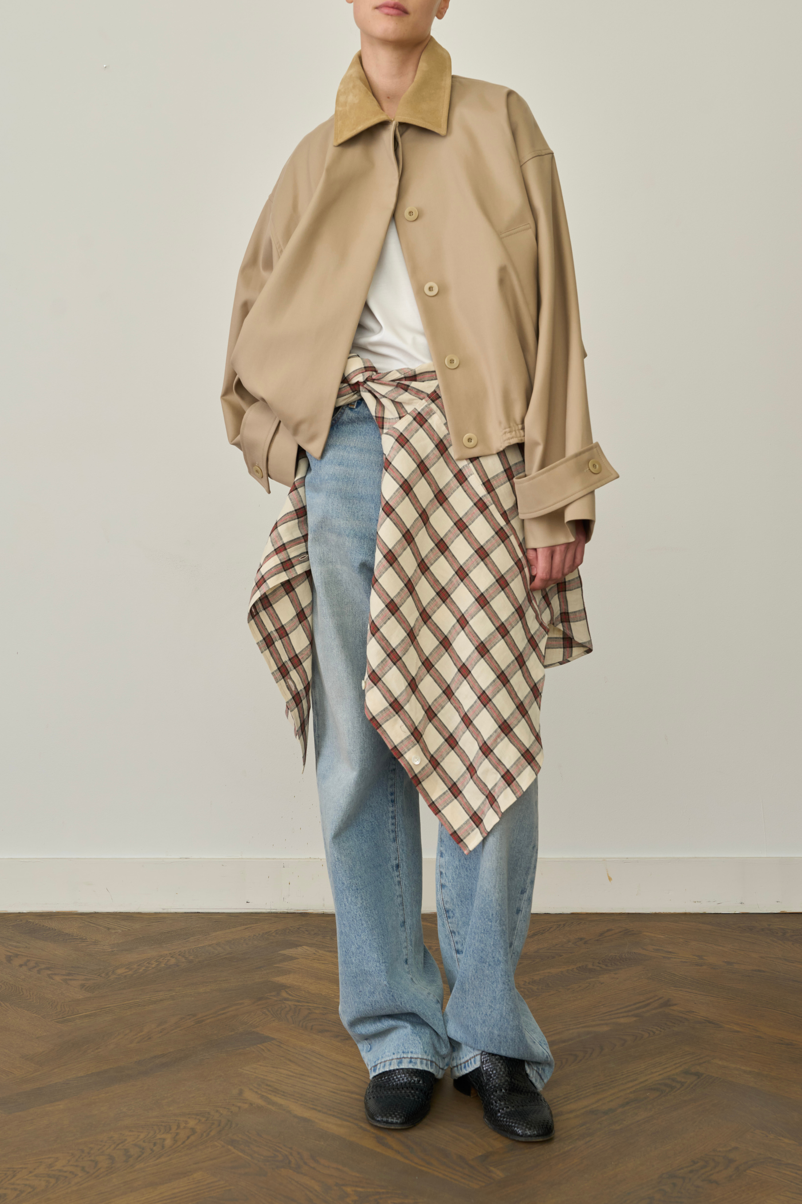 Suede Collar Blouson Jacket