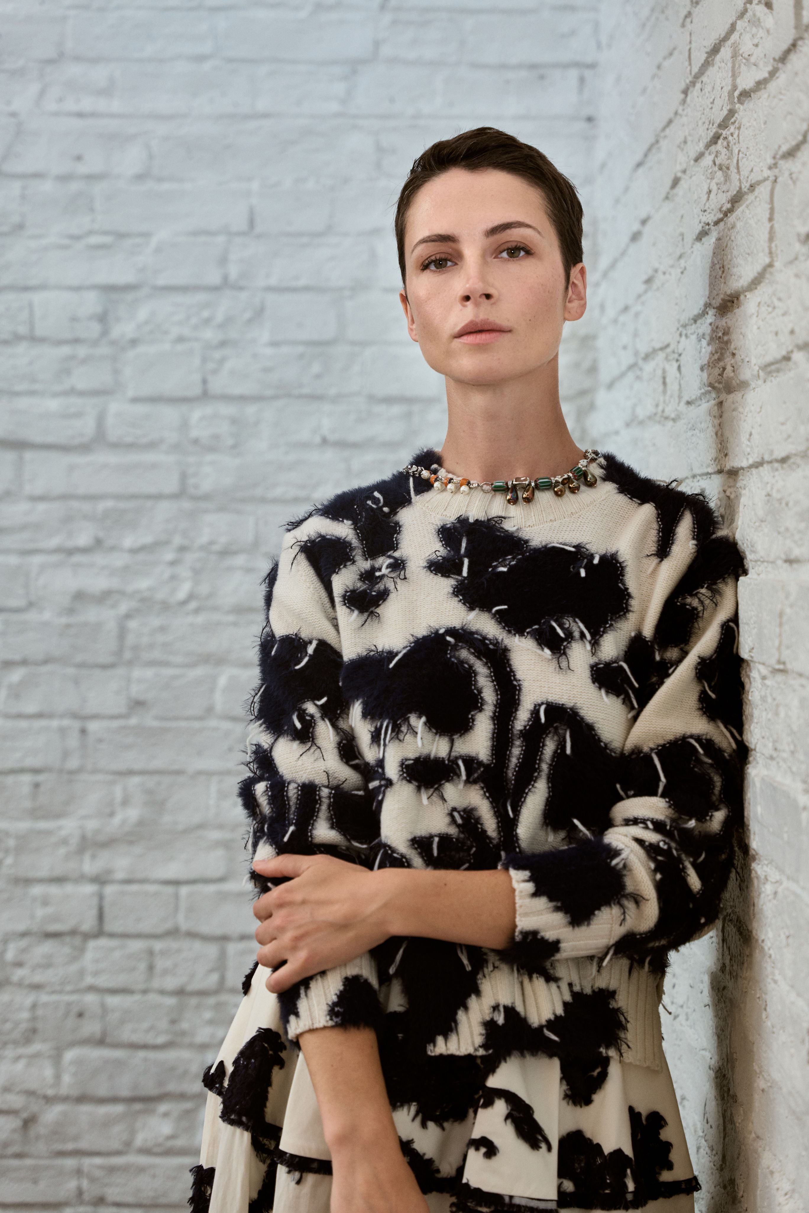 Textured Floral Knit Jumper