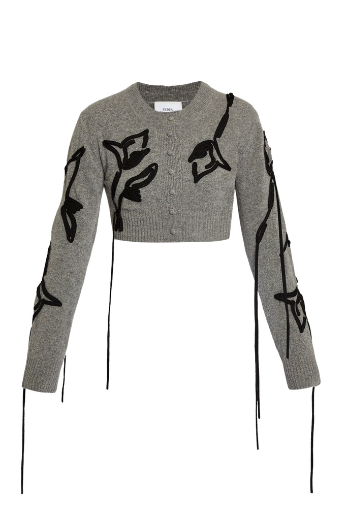 Crew Neck Cropped Cardigan